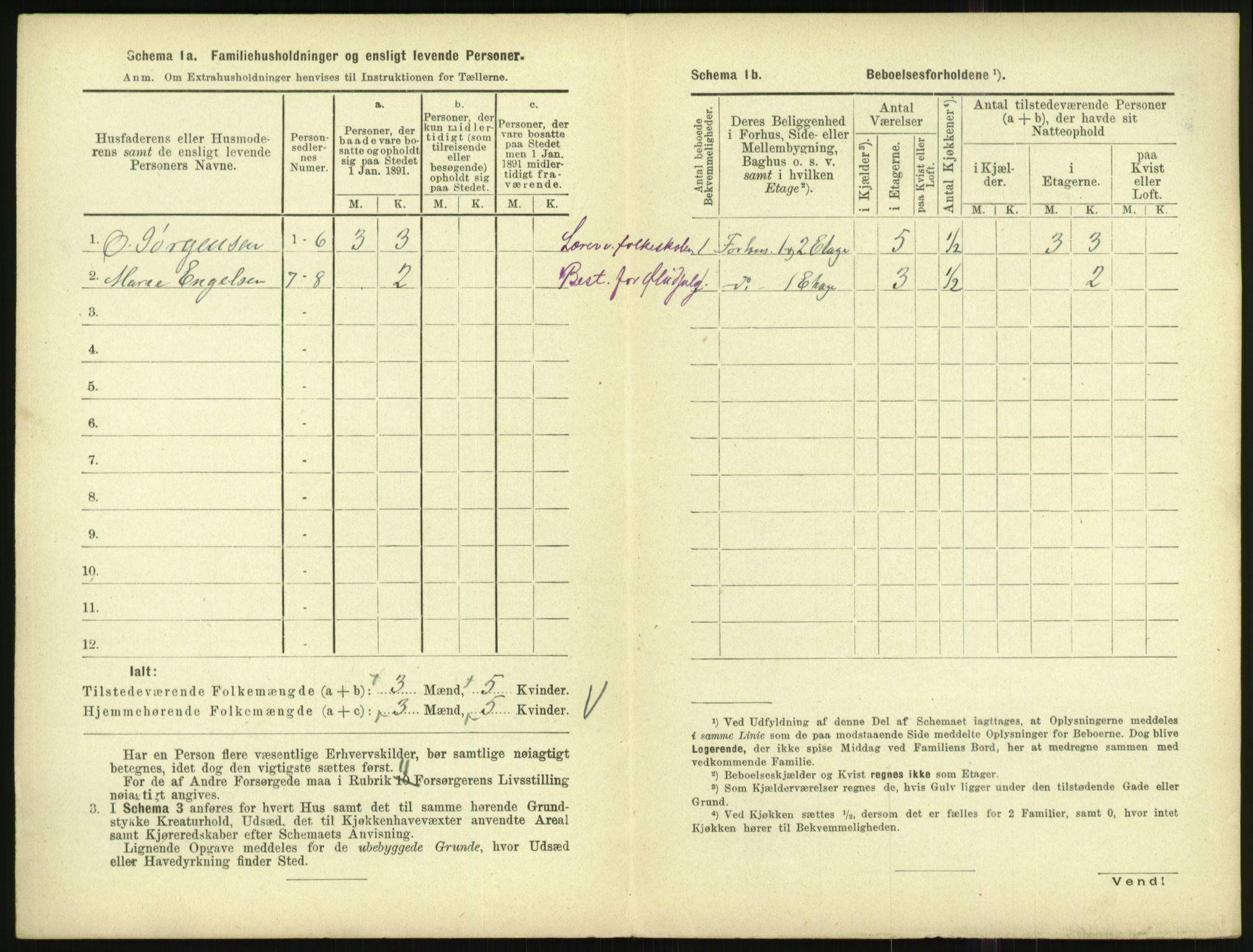 RA, 1891 census for 1001 Kristiansand, 1891, p. 2285