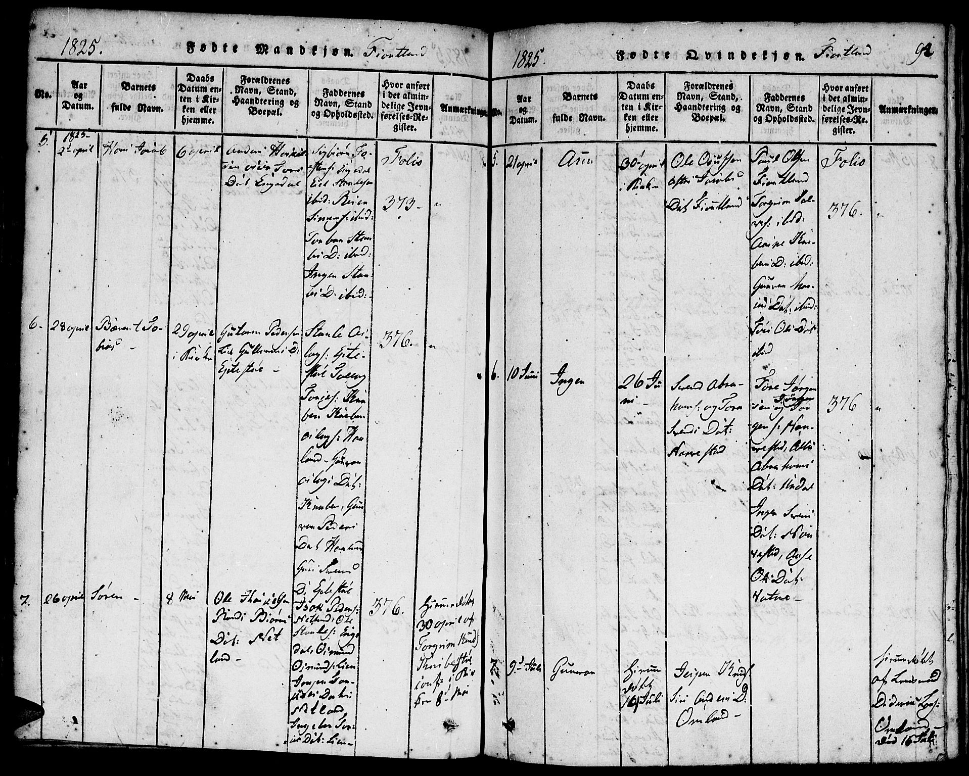 Hægebostad sokneprestkontor, SAK/1111-0024/F/Fa/Faa/L0002: Parish register (official) no. A 2 /3, 1816-1825, p. 94