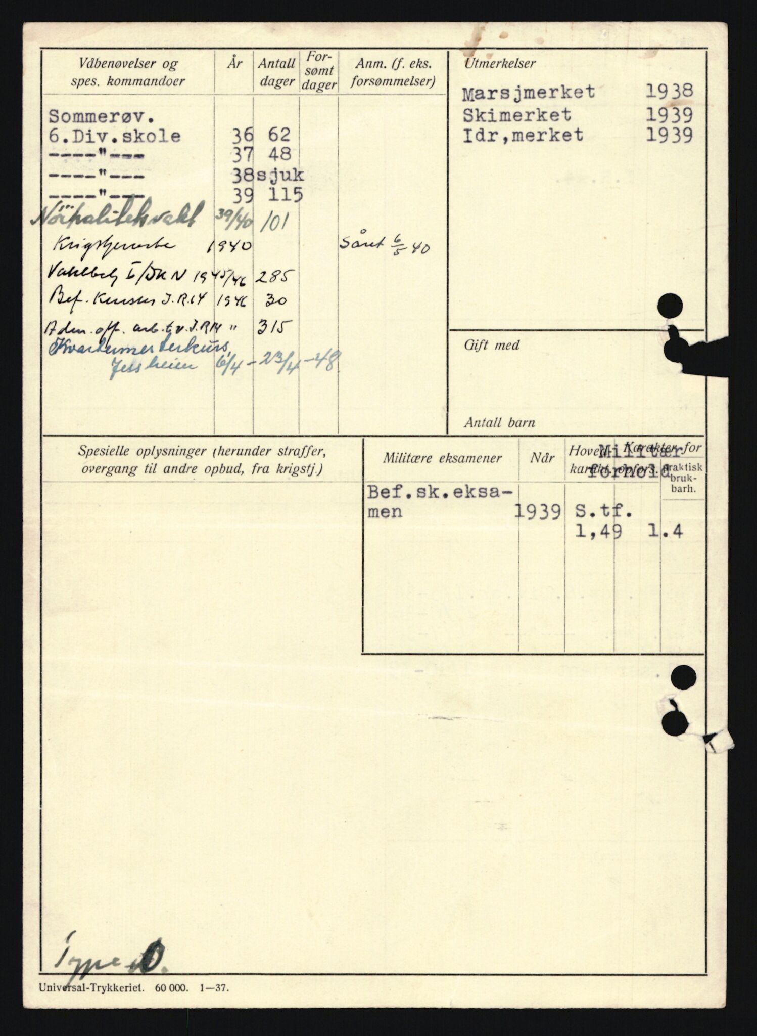 Forsvaret, Sør-Hålogaland landforsvar, AV/RA-RAFA-2552/P/Pa/L0303: Personellmapper for slettet personell, yrkesbefal og vernepliktig befal, født 1917-1920, 1936-1980, p. 206