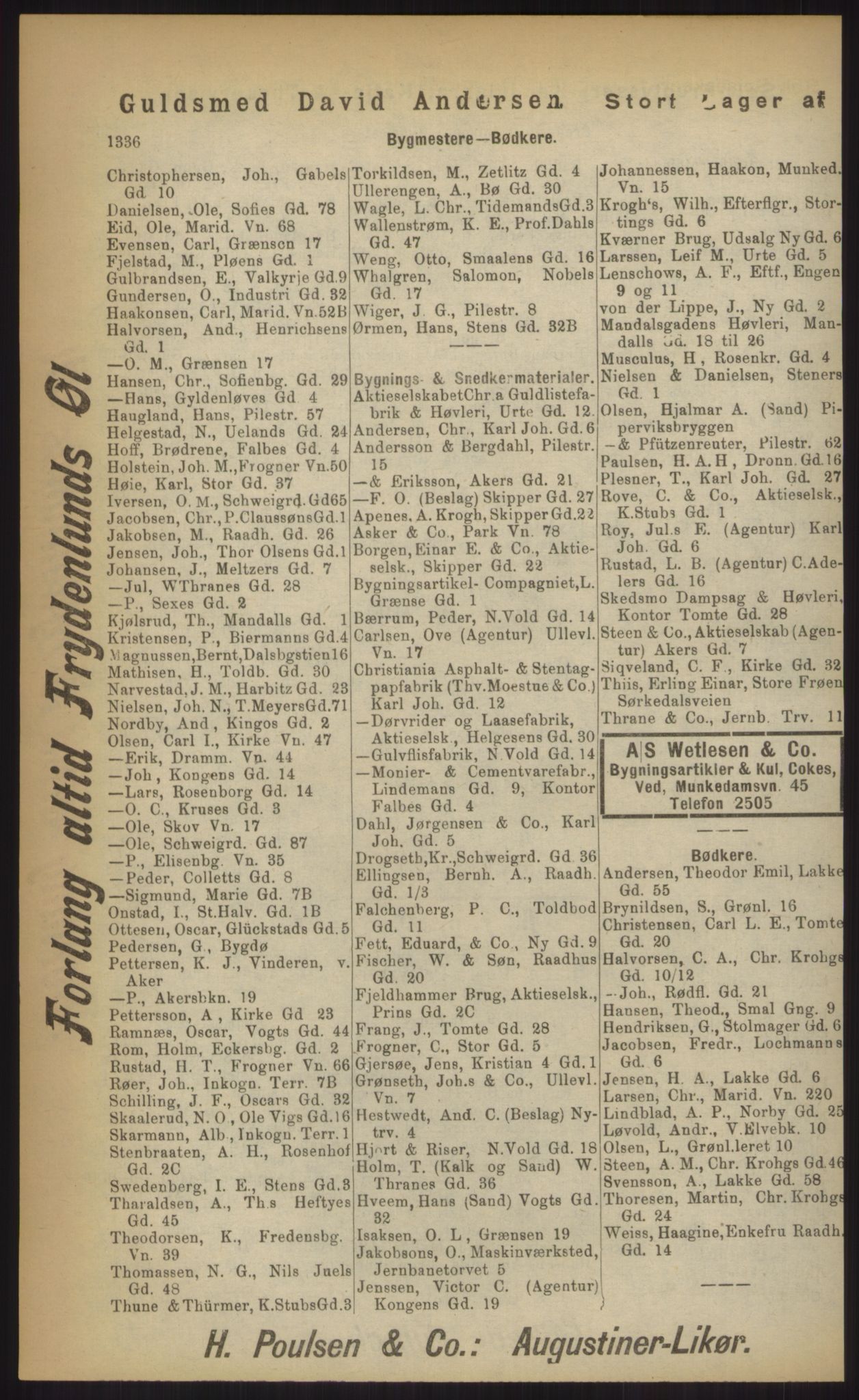 Kristiania/Oslo adressebok, PUBL/-, 1903, p. 1336