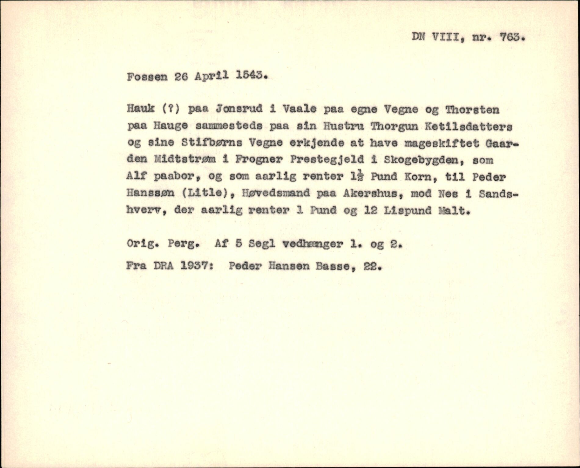 Riksarkivets diplomsamling, AV/RA-EA-5965/F35/F35f/L0002: Regestsedler: Diplomer fra DRA 1937 og 1996, p. 245