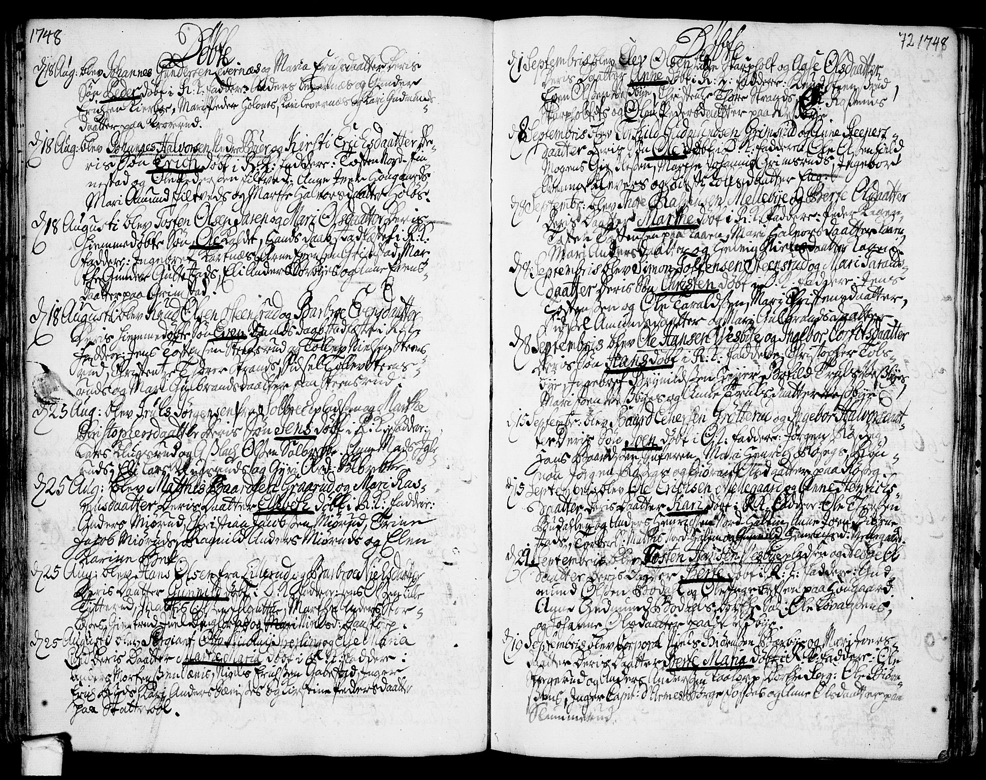 Rakkestad prestekontor Kirkebøker, AV/SAO-A-2008/F/Fa/L0002: Parish register (official) no. I 2, 1741-1751, p. 72