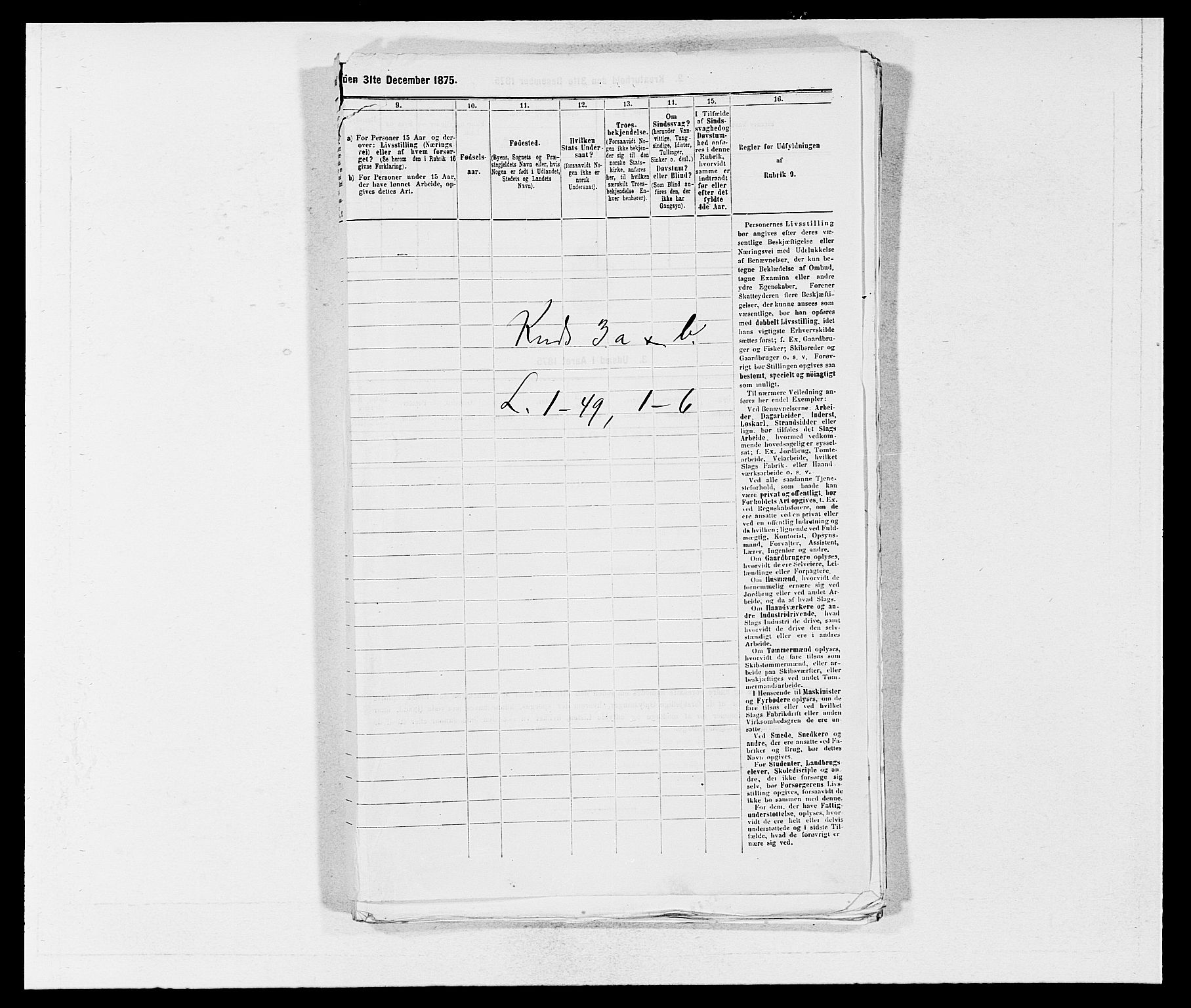 SAB, 1875 census for 1216P Sveio, 1875, p. 287