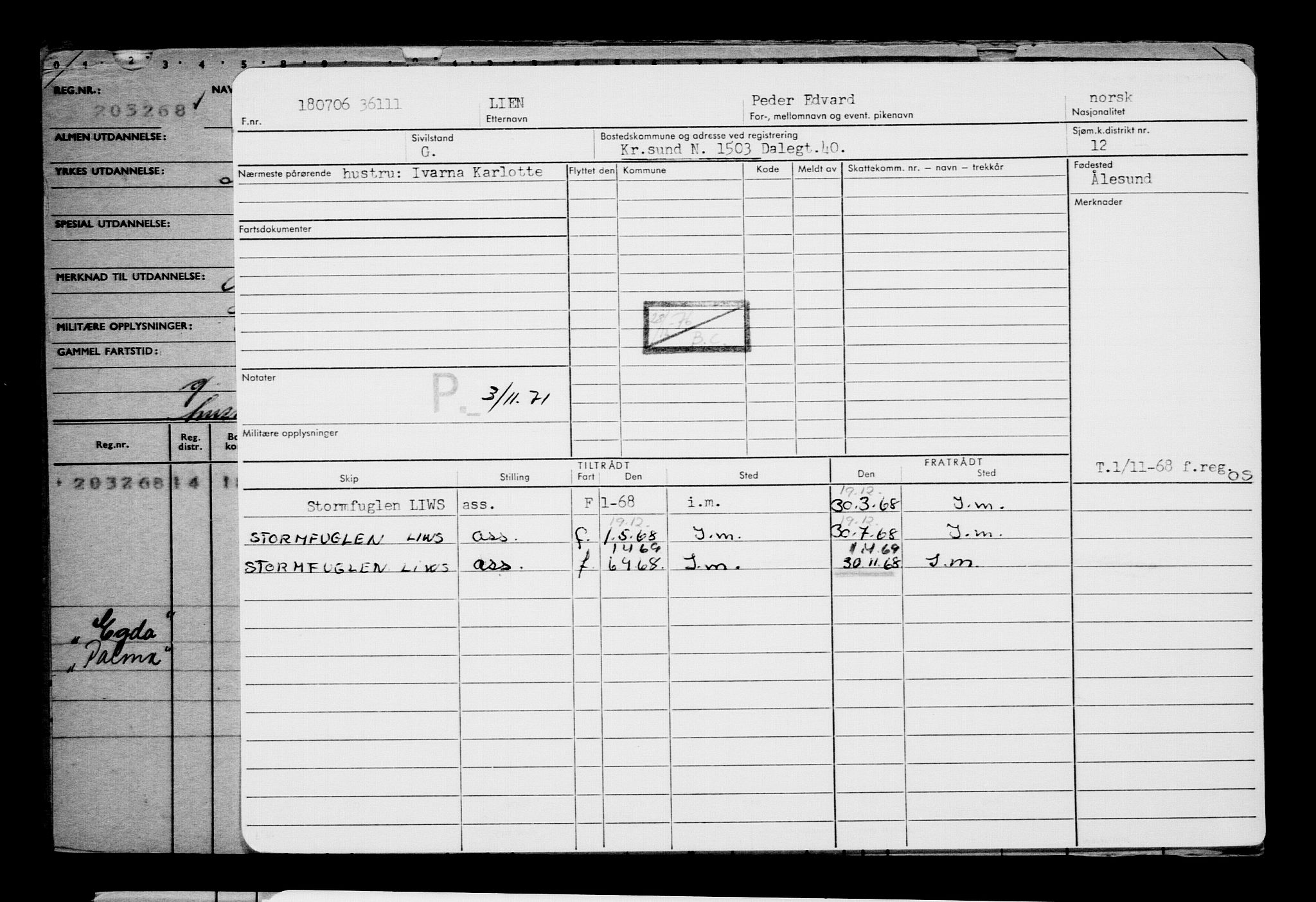 Direktoratet for sjømenn, AV/RA-S-3545/G/Gb/L0066: Hovedkort, 1906, p. 209