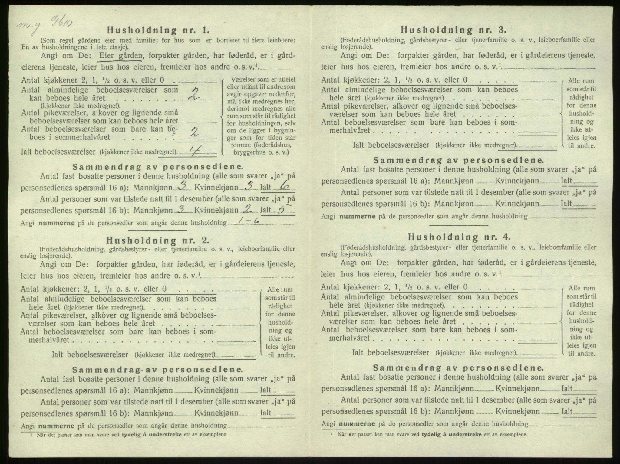 SAB, 1920 census for Gulen, 1920, p. 88