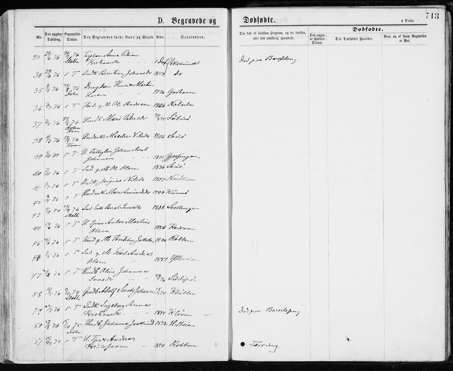 Ministerialprotokoller, klokkerbøker og fødselsregistre - Sør-Trøndelag, AV/SAT-A-1456/640/L0576: Parish register (official) no. 640A01, 1846-1876, p. 713