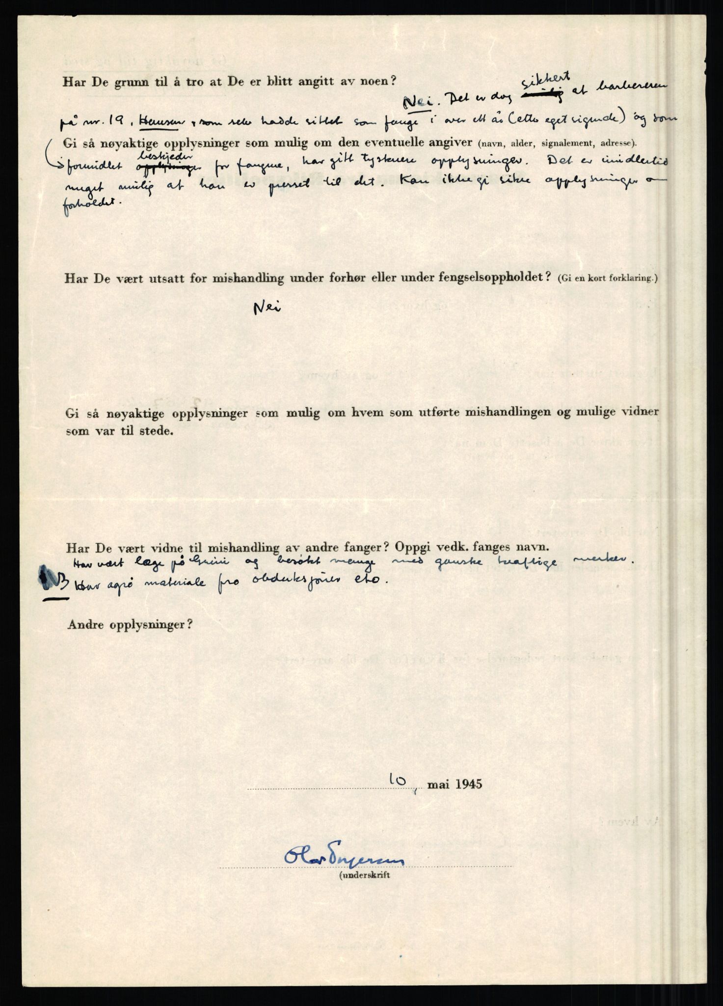 Rikspolitisjefen, AV/RA-S-1560/L/L0017: Tidemann, Hermann G. - Veum, Tjostolv, 1940-1945, p. 240