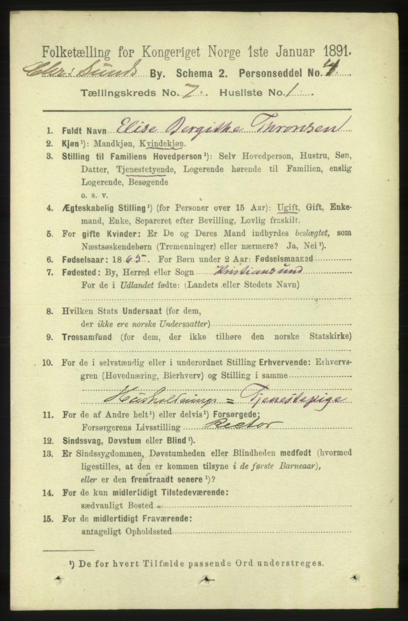 RA, 1891 census for 1503 Kristiansund, 1891, p. 5654