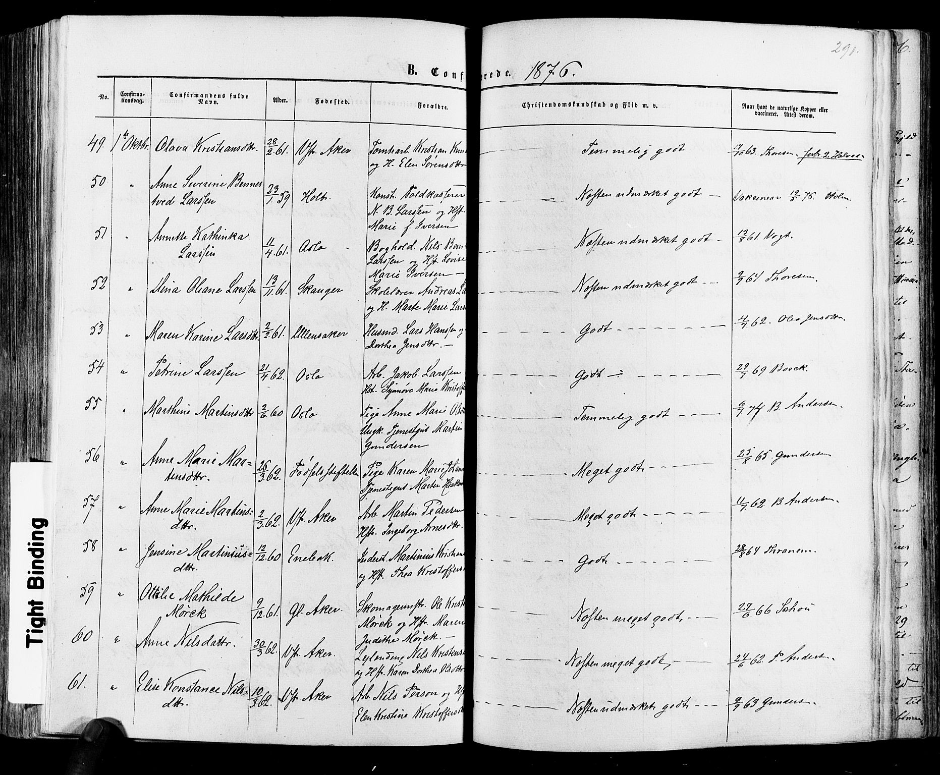 Vestre Aker prestekontor Kirkebøker, SAO/A-10025/F/Fa/L0005: Parish register (official) no. 5, 1859-1877, p. 291