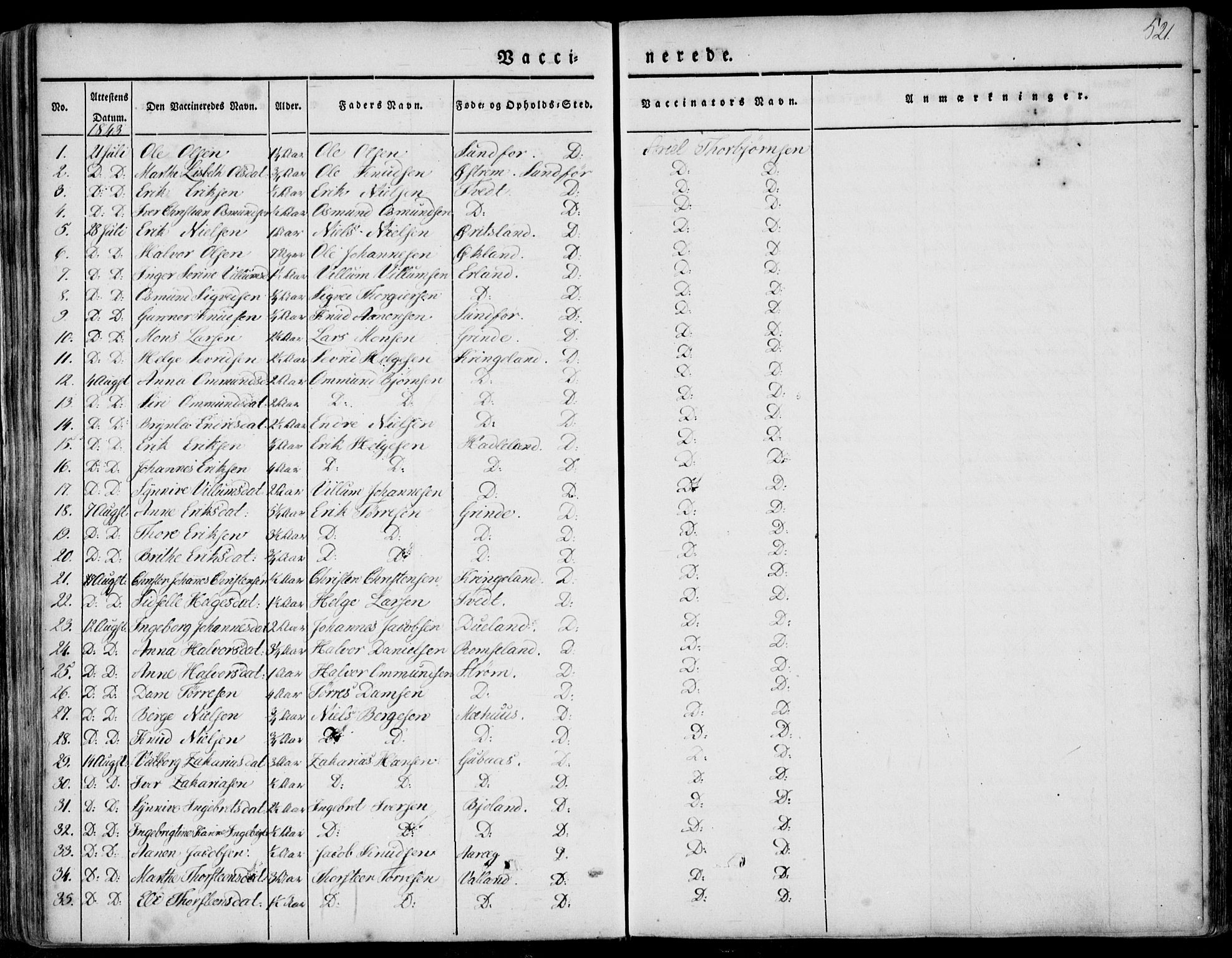 Skjold sokneprestkontor, SAST/A-101847/H/Ha/Haa/L0006: Parish register (official) no. A 6.2, 1835-1858, p. 521