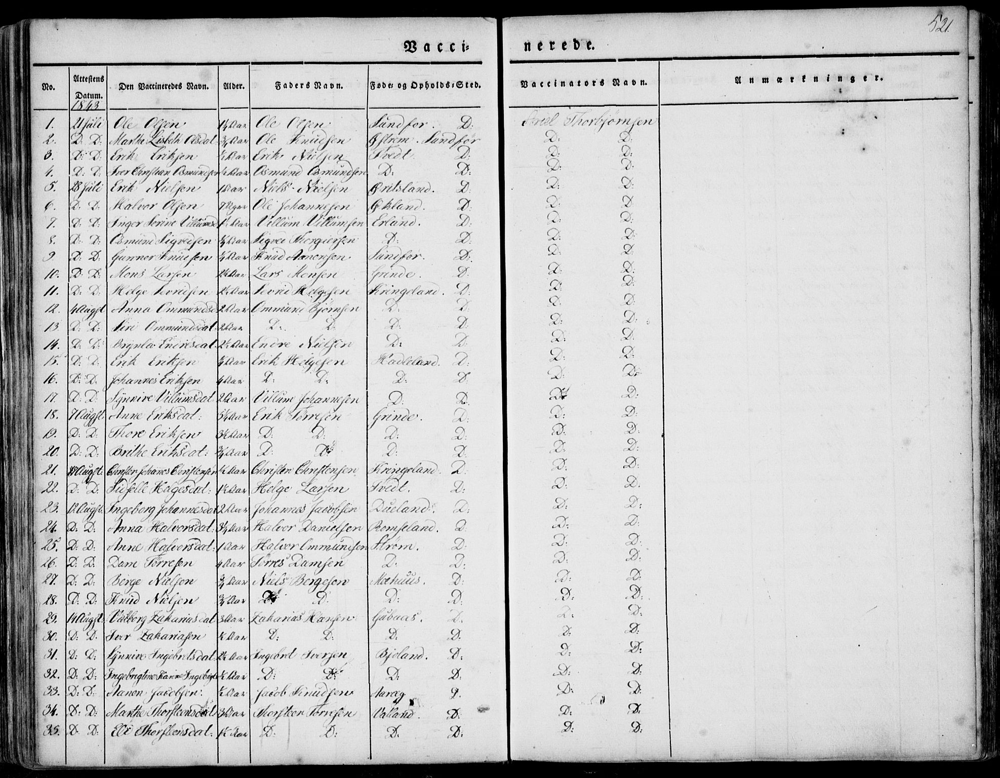 Skjold sokneprestkontor, AV/SAST-A-101847/H/Ha/Haa/L0006: Parish register (official) no. A 6.2, 1835-1858, p. 521