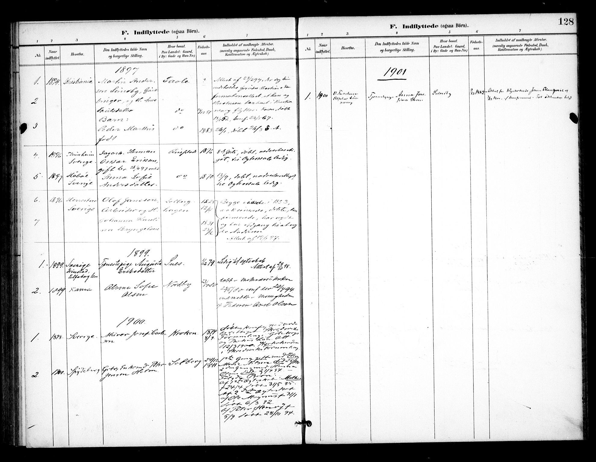 Ås prestekontor Kirkebøker, SAO/A-10894/F/Fb/L0002: Parish register (official) no. II 2, 1895-1916, p. 128