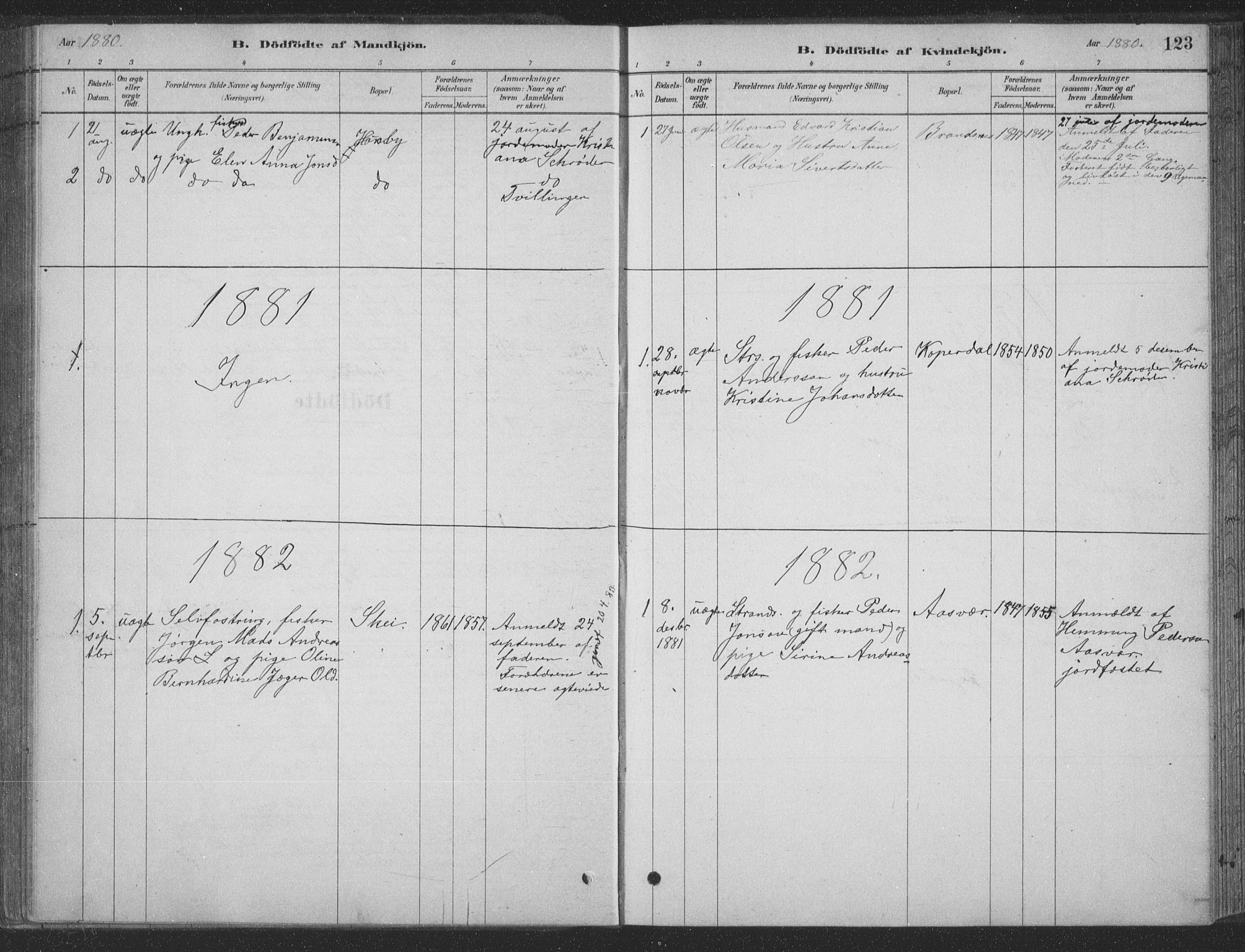 Ministerialprotokoller, klokkerbøker og fødselsregistre - Nordland, AV/SAT-A-1459/835/L0532: Parish register (copy) no. 835C04, 1880-1905, p. 123