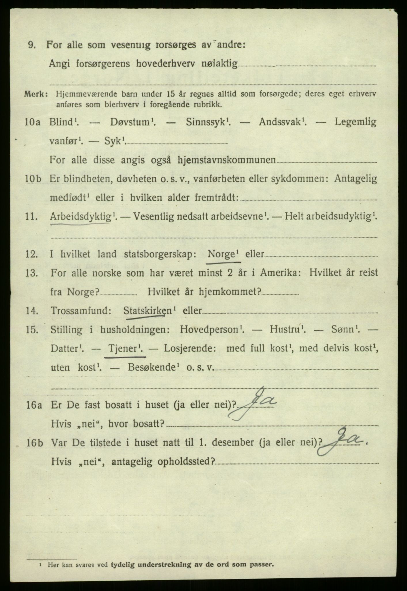 SAB, 1920 census for Jølster, 1920, p. 1953