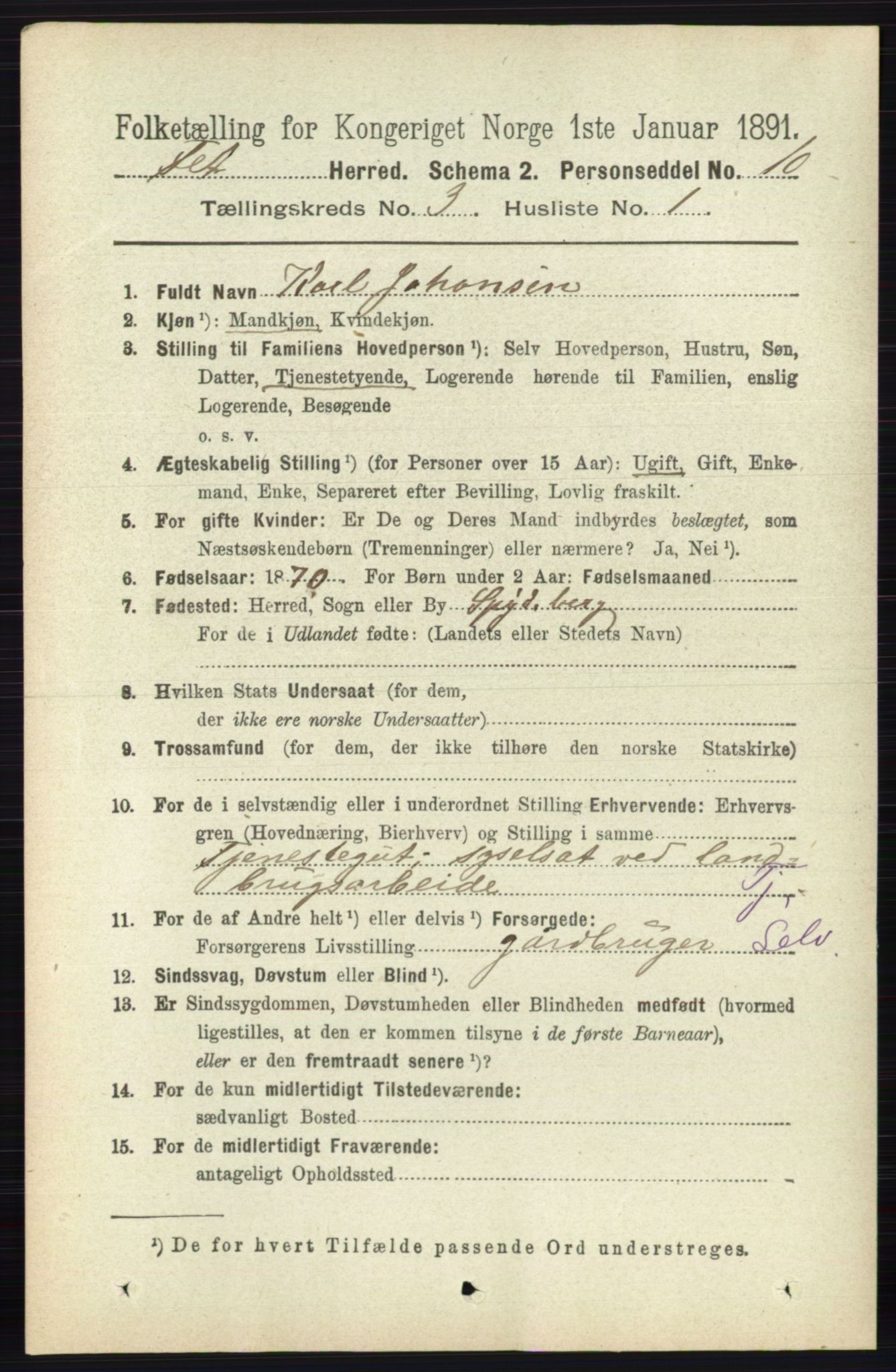 RA, 1891 census for 0227 Fet, 1891, p. 855