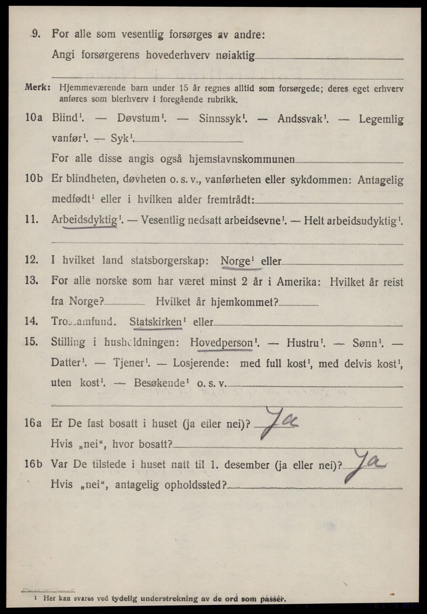 SAT, 1920 census for Borgund, 1920, p. 4989