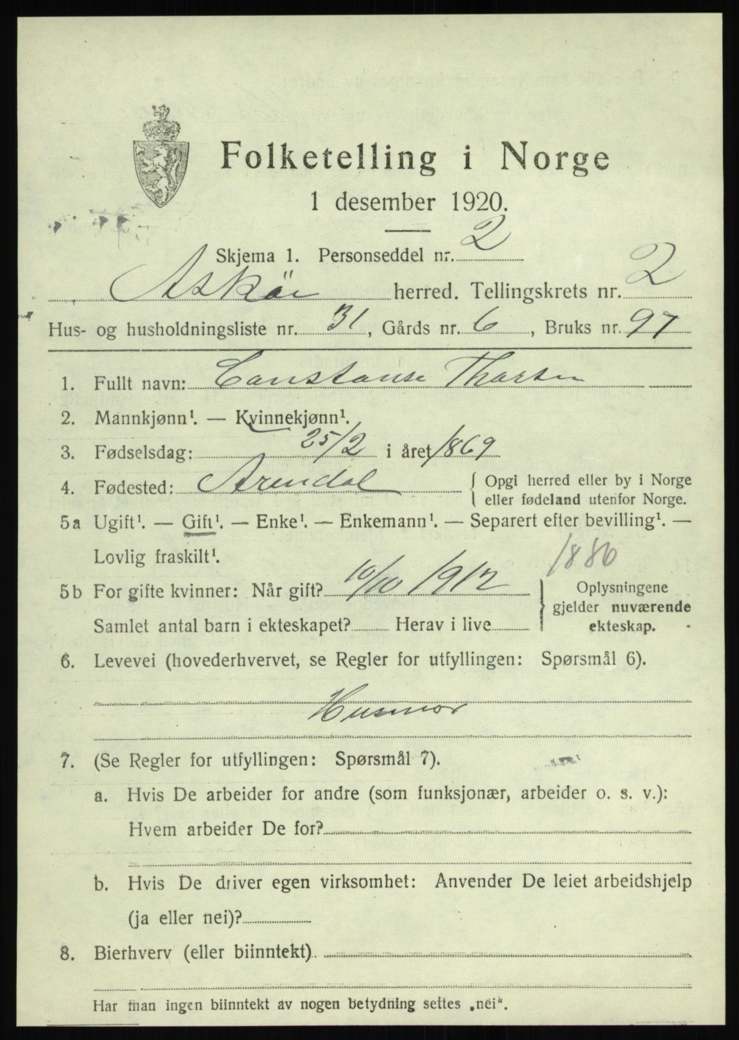 SAB, 1920 census for Askøy, 1920, p. 4946