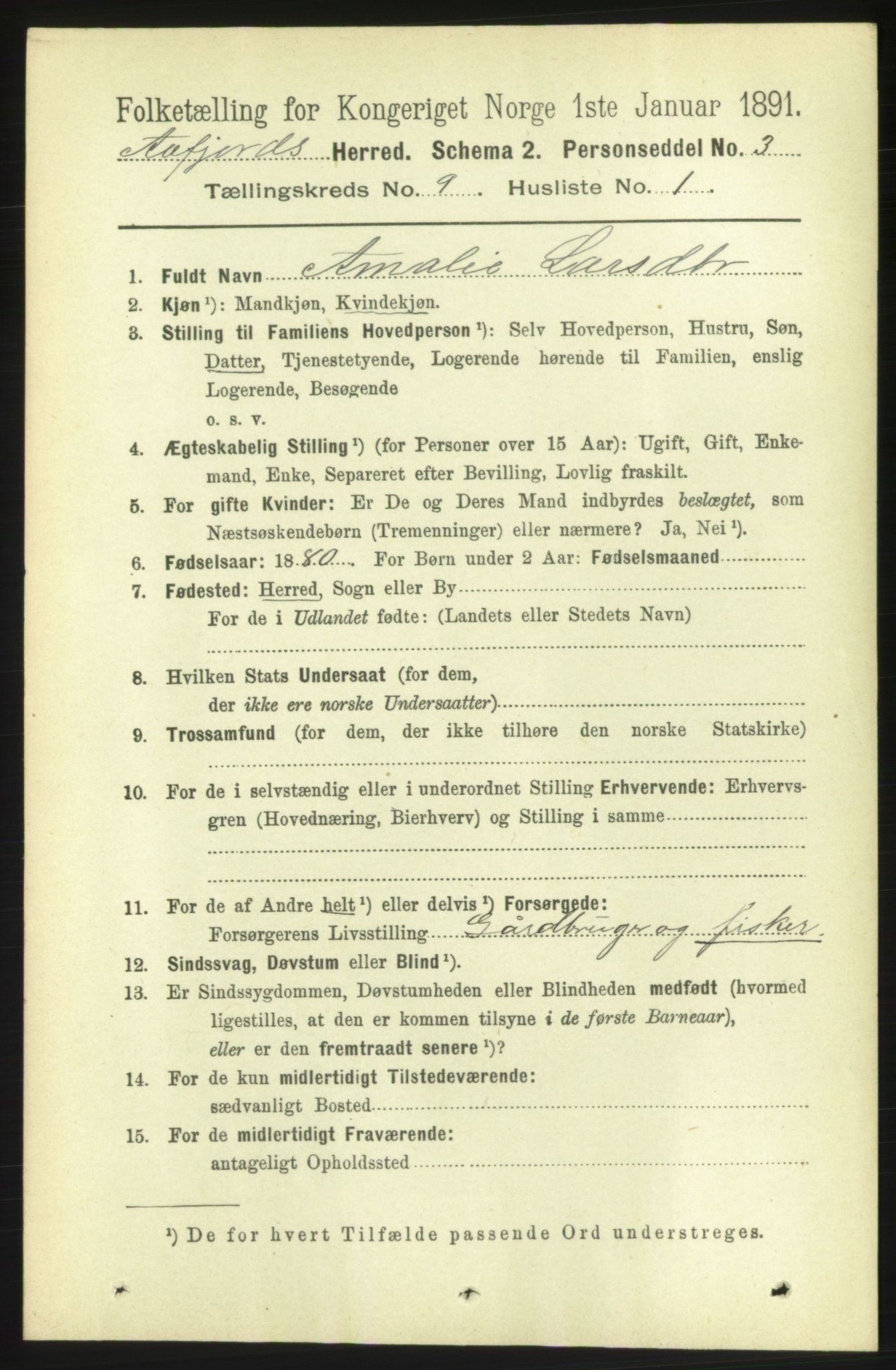 RA, 1891 census for 1630 Åfjord, 1891, p. 2444