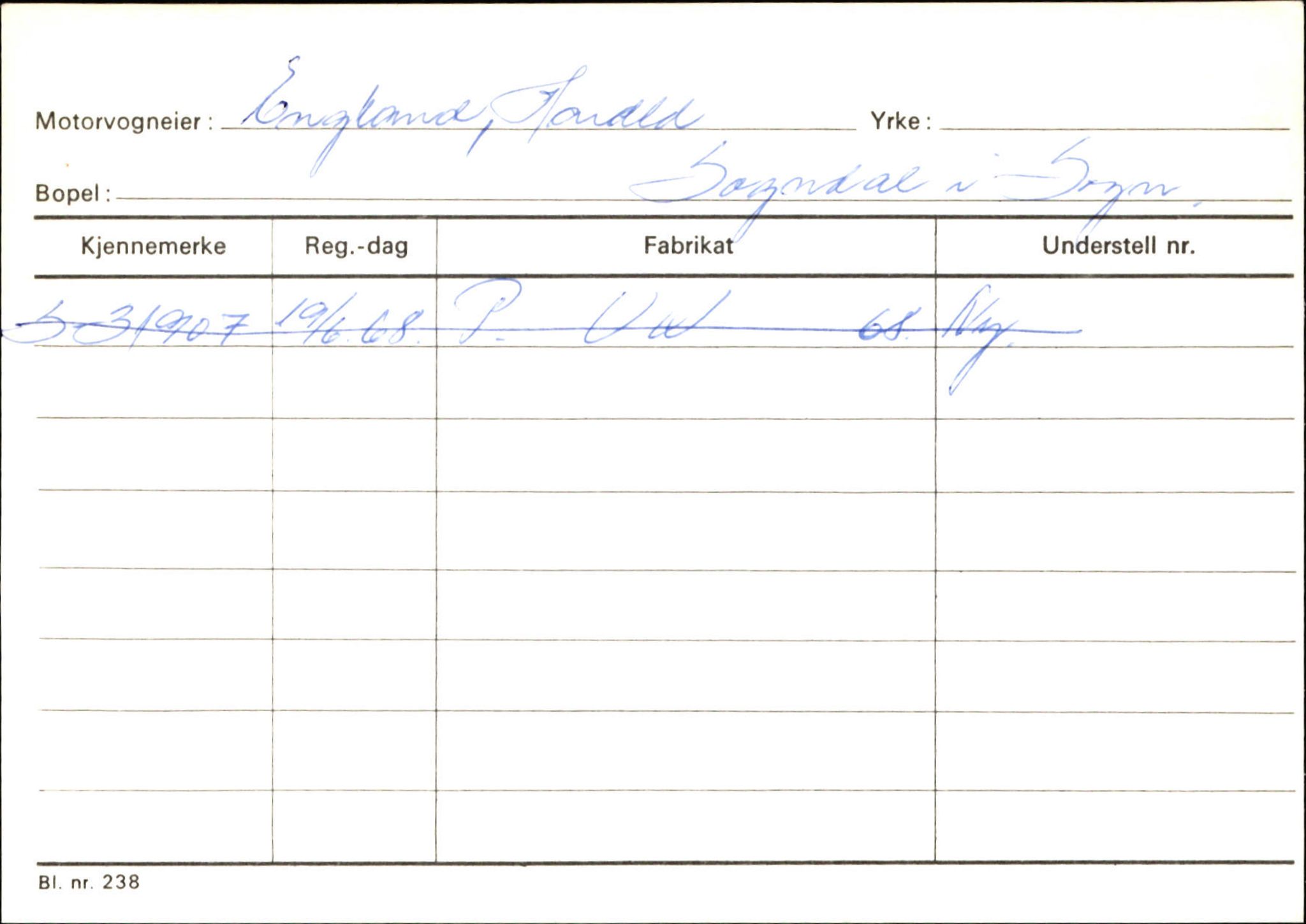 Statens vegvesen, Sogn og Fjordane vegkontor, SAB/A-5301/4/F/L0124: Eigarregister Sogndal A-U, 1945-1975, p. 423