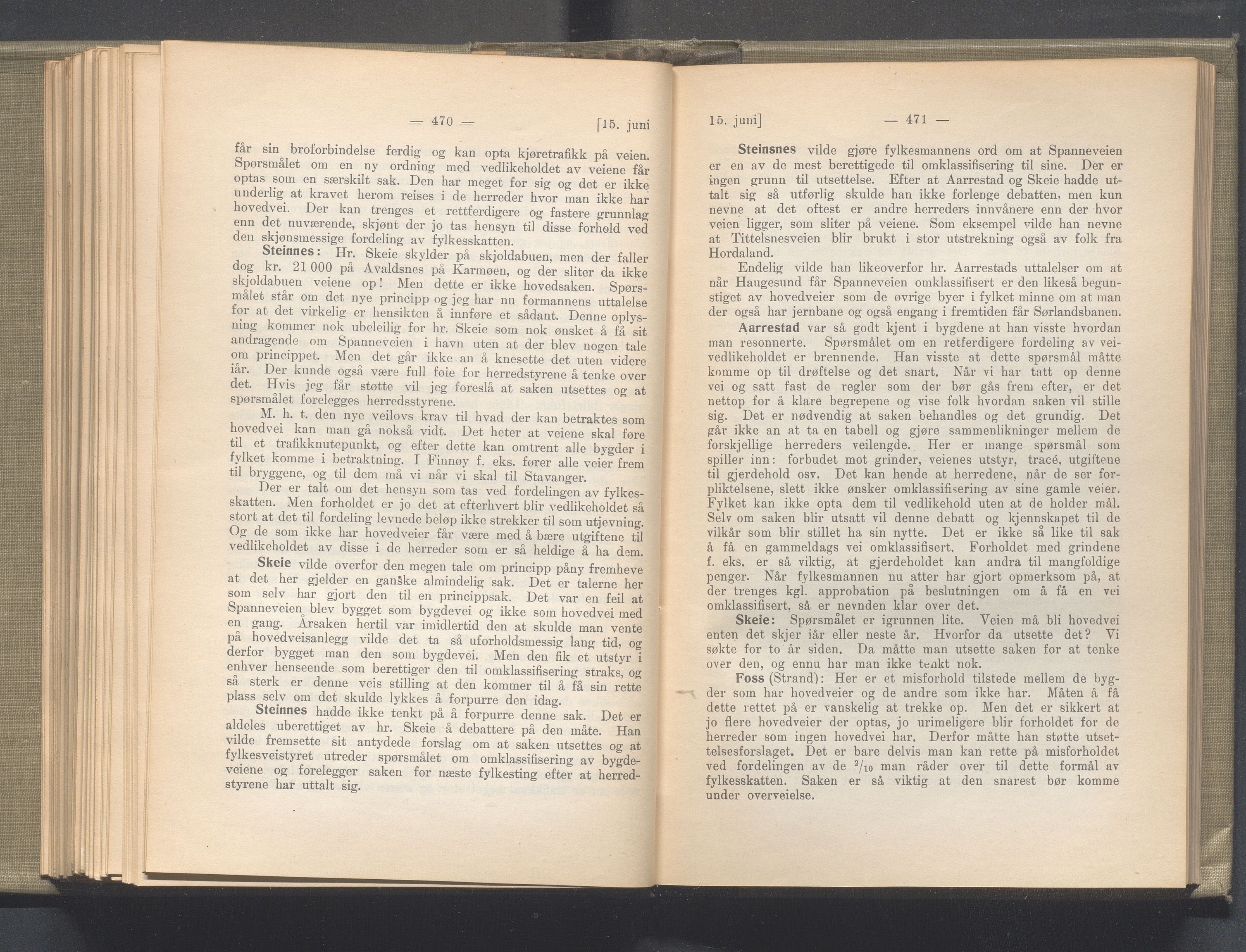 Rogaland fylkeskommune - Fylkesrådmannen , IKAR/A-900/A/Aa/Aaa/L0040: Møtebok , 1921, p. 470-471