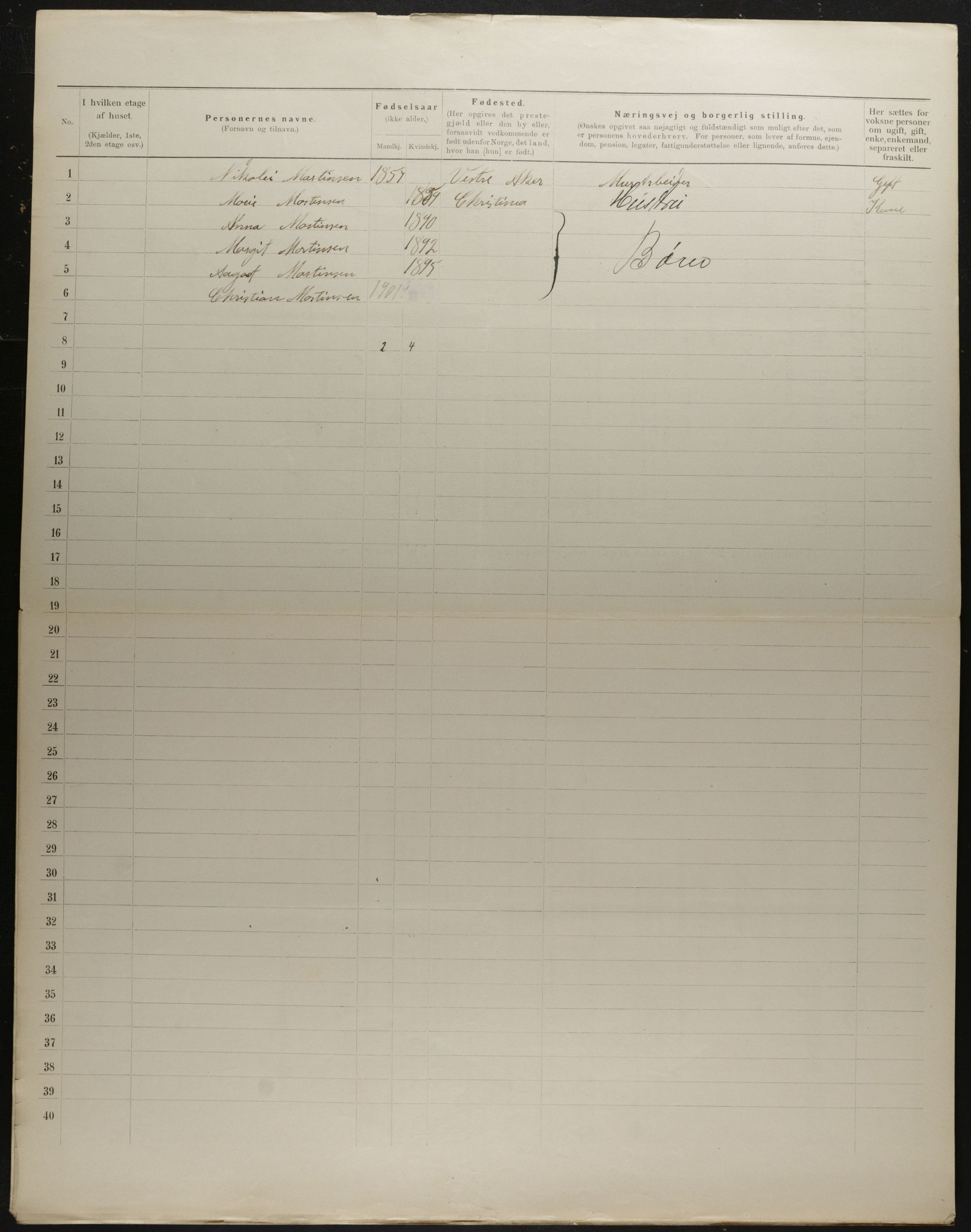 OBA, Municipal Census 1901 for Kristiania, 1901, p. 4597