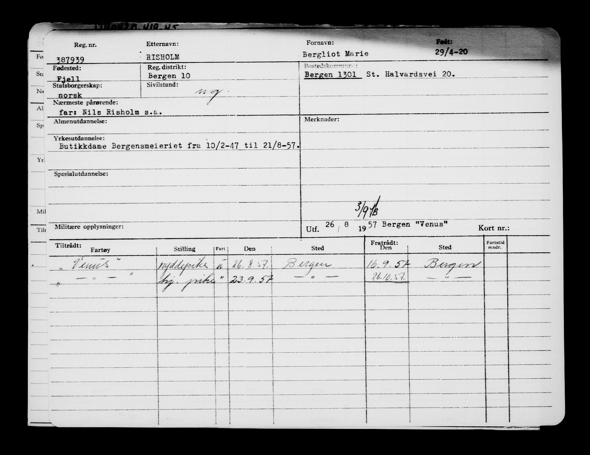 Direktoratet for sjømenn, AV/RA-S-3545/G/Gb/L0180: Hovedkort, 1920, p. 207