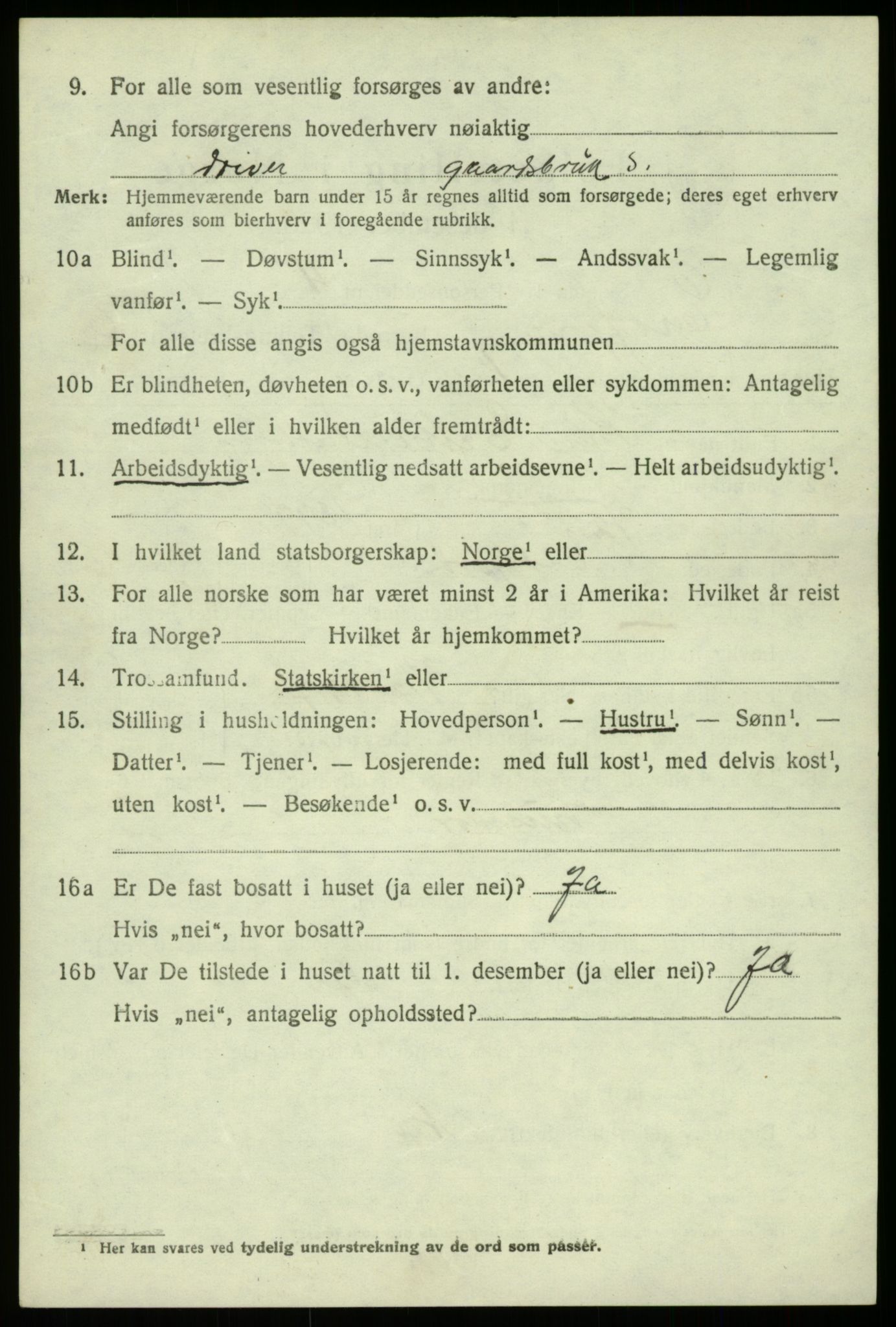 SAB, 1920 census for Eidfjord, 1920, p. 1927