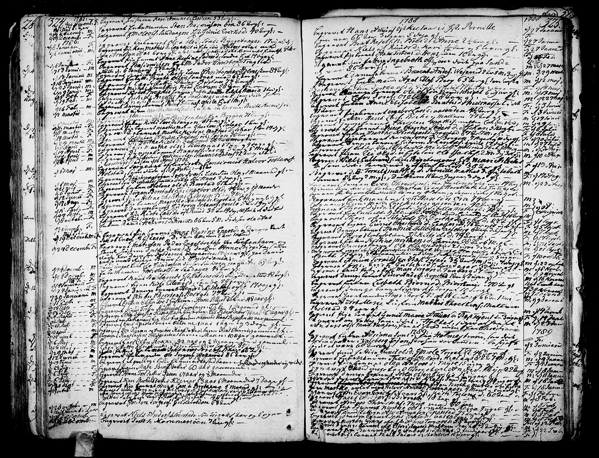 Sande Kirkebøker, SAKO/A-53/F/Fa/L0001: Parish register (official) no. 1, 1753-1803, p. 324-325