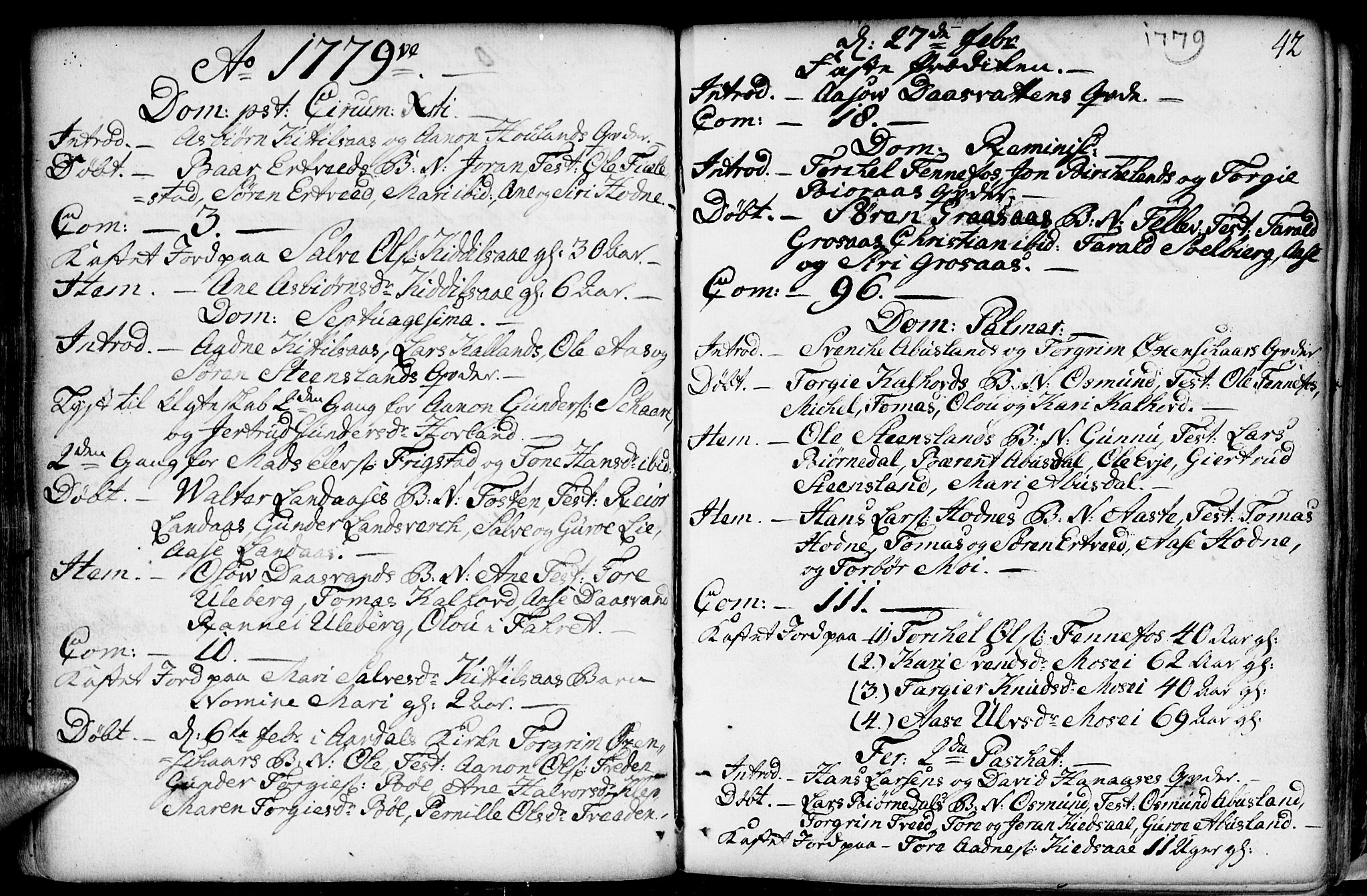 Evje sokneprestkontor, SAK/1111-0008/F/Fa/Fab/L0002: Parish register (official) no. A 2, 1765-1816, p. 42