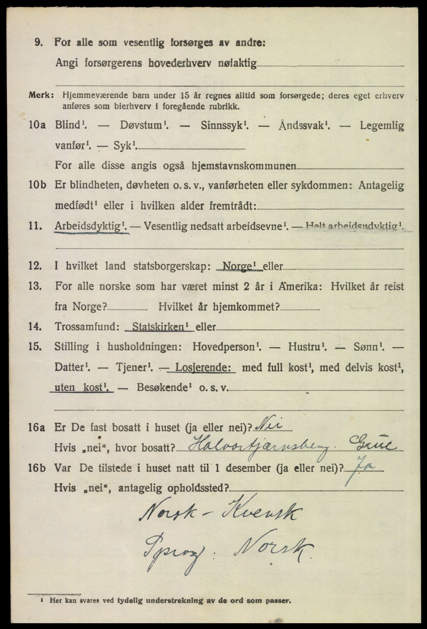 SAH, 1920 census for Grue, 1920, p. 13730