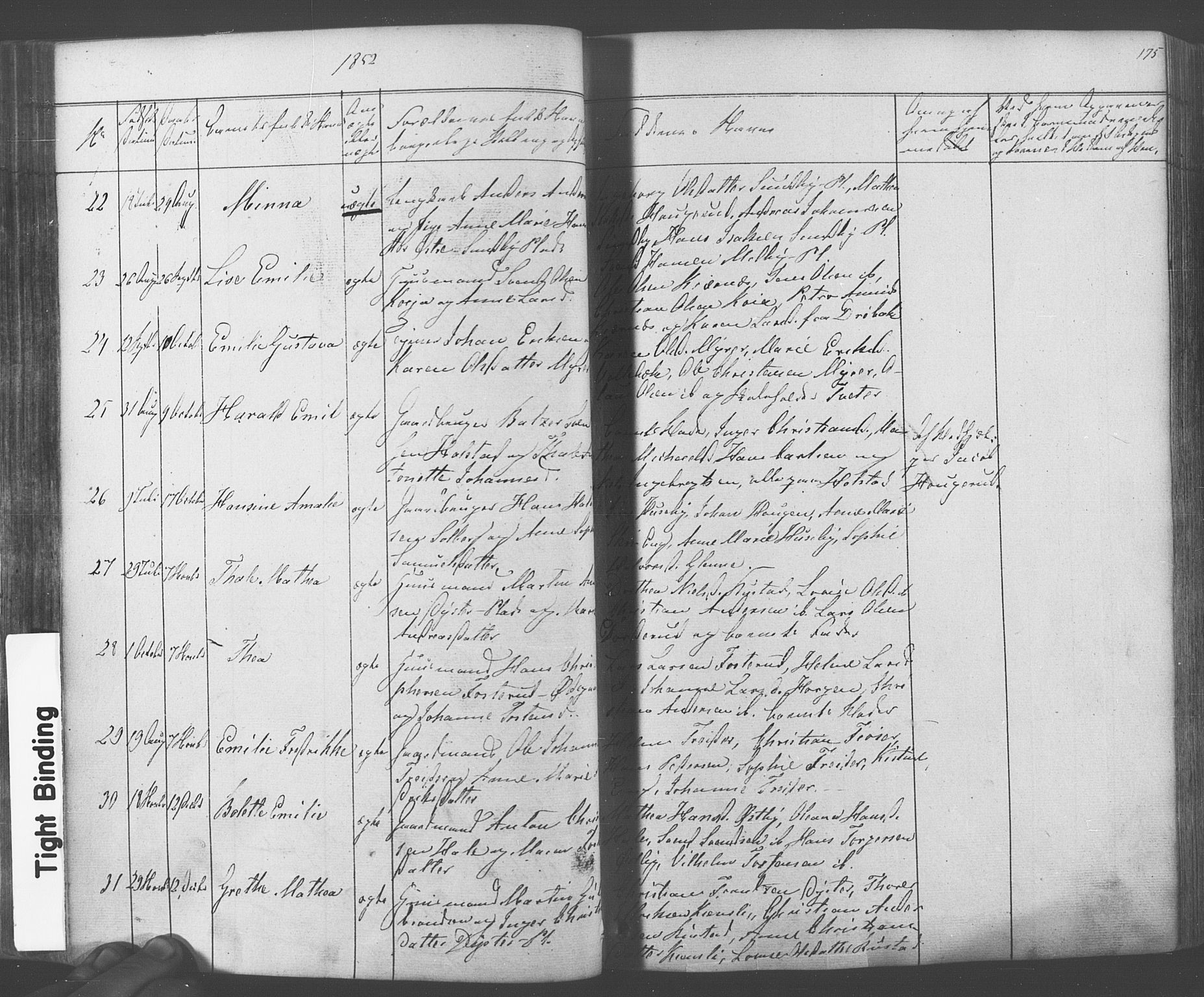 Ås prestekontor Kirkebøker, AV/SAO-A-10894/F/Fa/L0006: Parish register (official) no. I 6, 1841-1853, p. 174-175