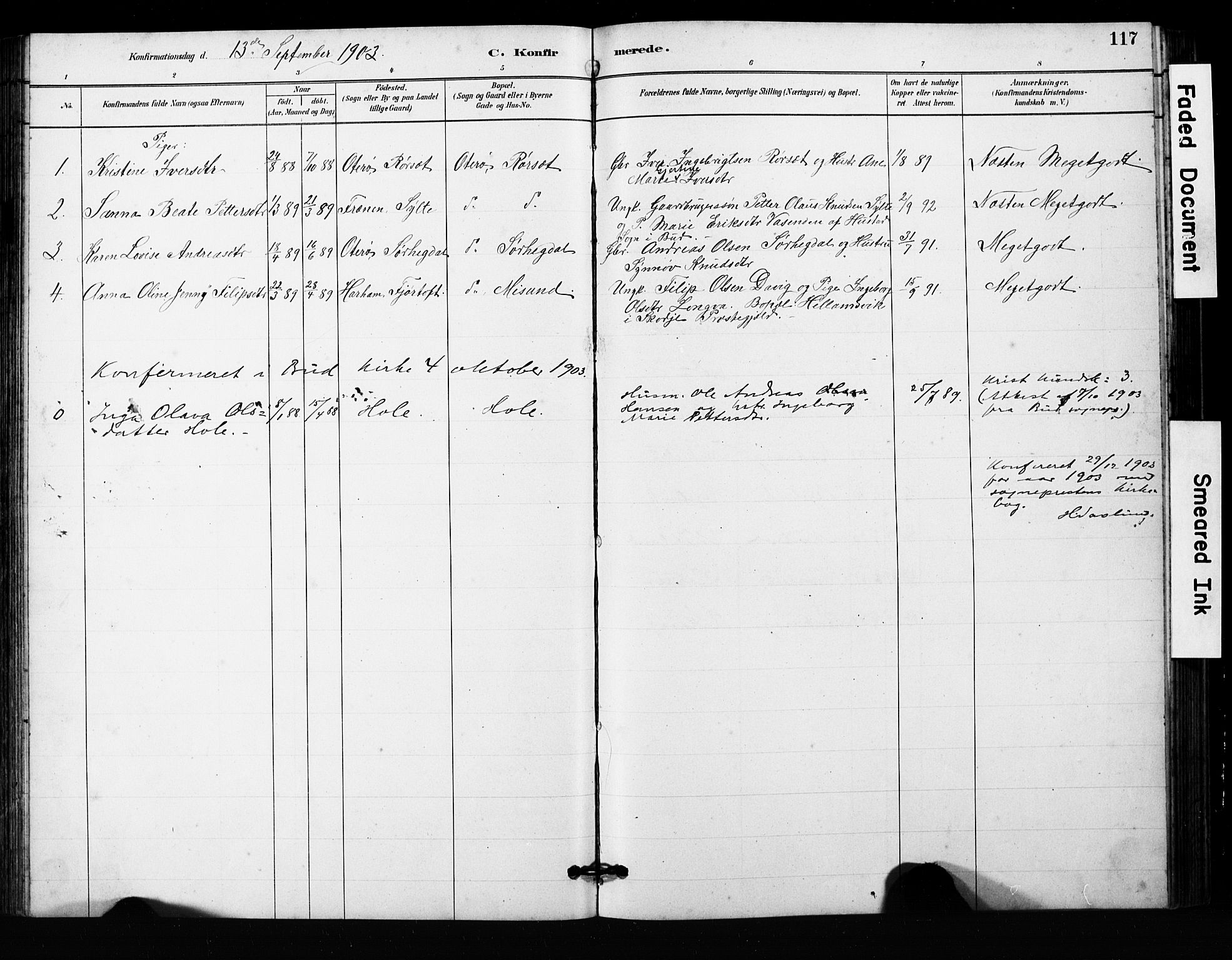 Ministerialprotokoller, klokkerbøker og fødselsregistre - Møre og Romsdal, SAT/A-1454/563/L0737: Parish register (copy) no. 563C01, 1878-1916, p. 117