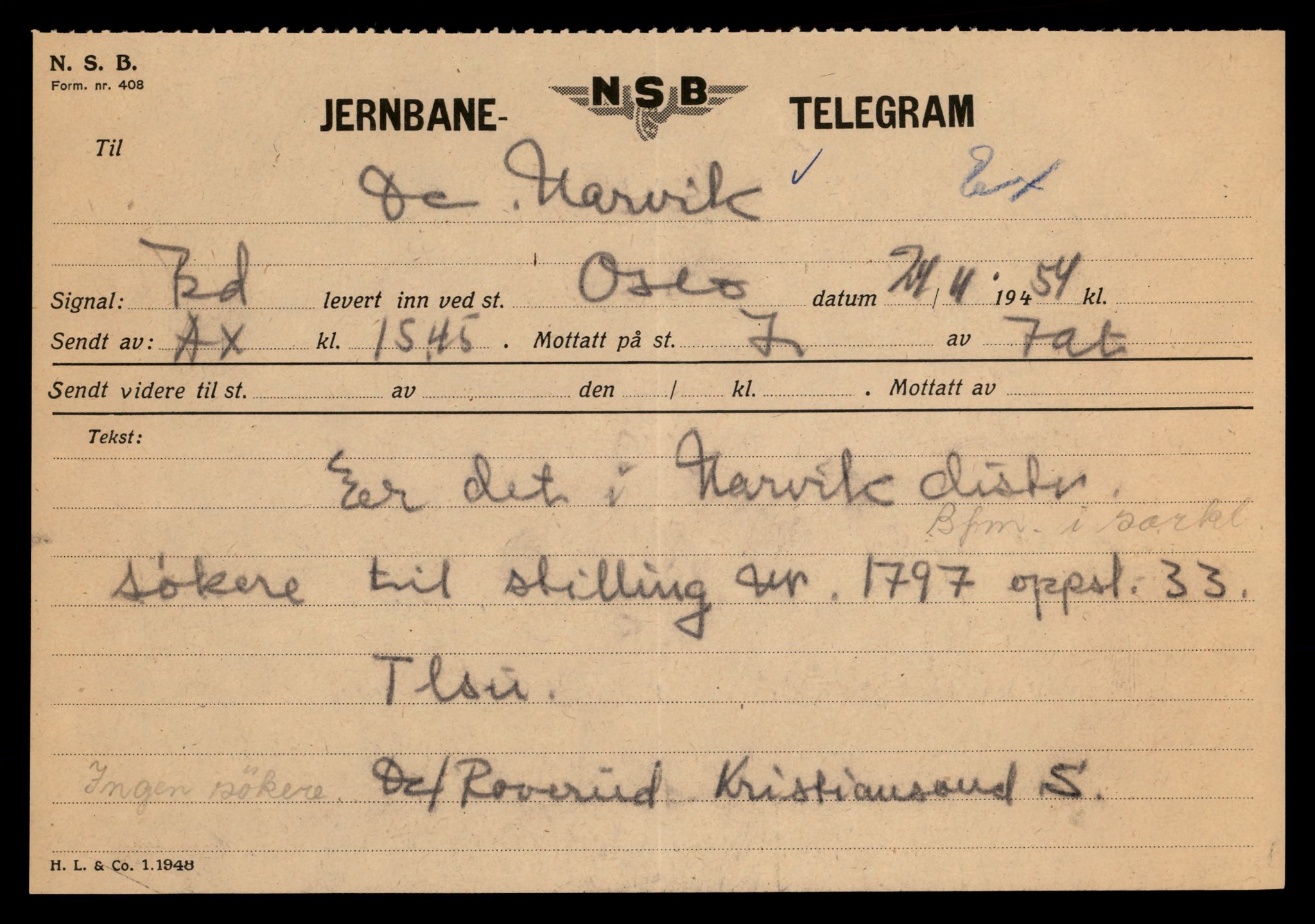 Norges statsbaner (NSB) - Narvik distrikt, AV/SAT-A-6460/0002/X/Xd/L0002: --, 1940-1954, p. 2149