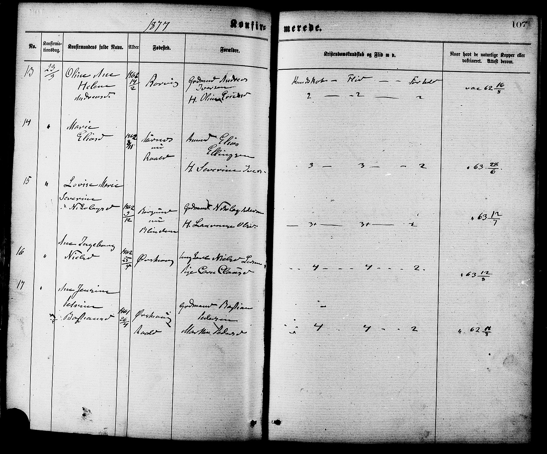 Ministerialprotokoller, klokkerbøker og fødselsregistre - Møre og Romsdal, AV/SAT-A-1454/537/L0519: Parish register (official) no. 537A03, 1876-1889, p. 107