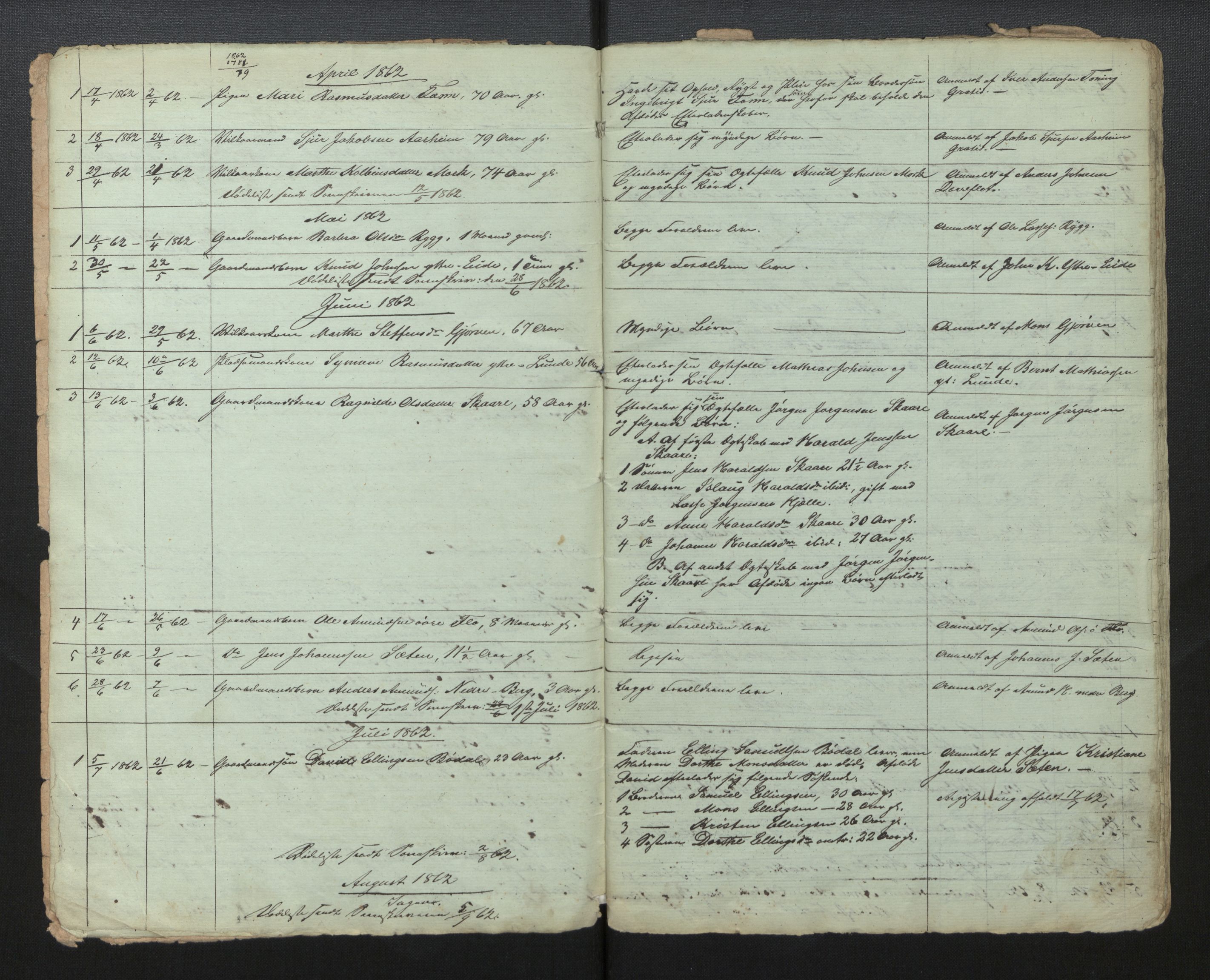Lensmannen i Stryn og Innvik, AV/SAB-A-30201/0006/L0002: Dødsfallprotokoll, 1861-1867