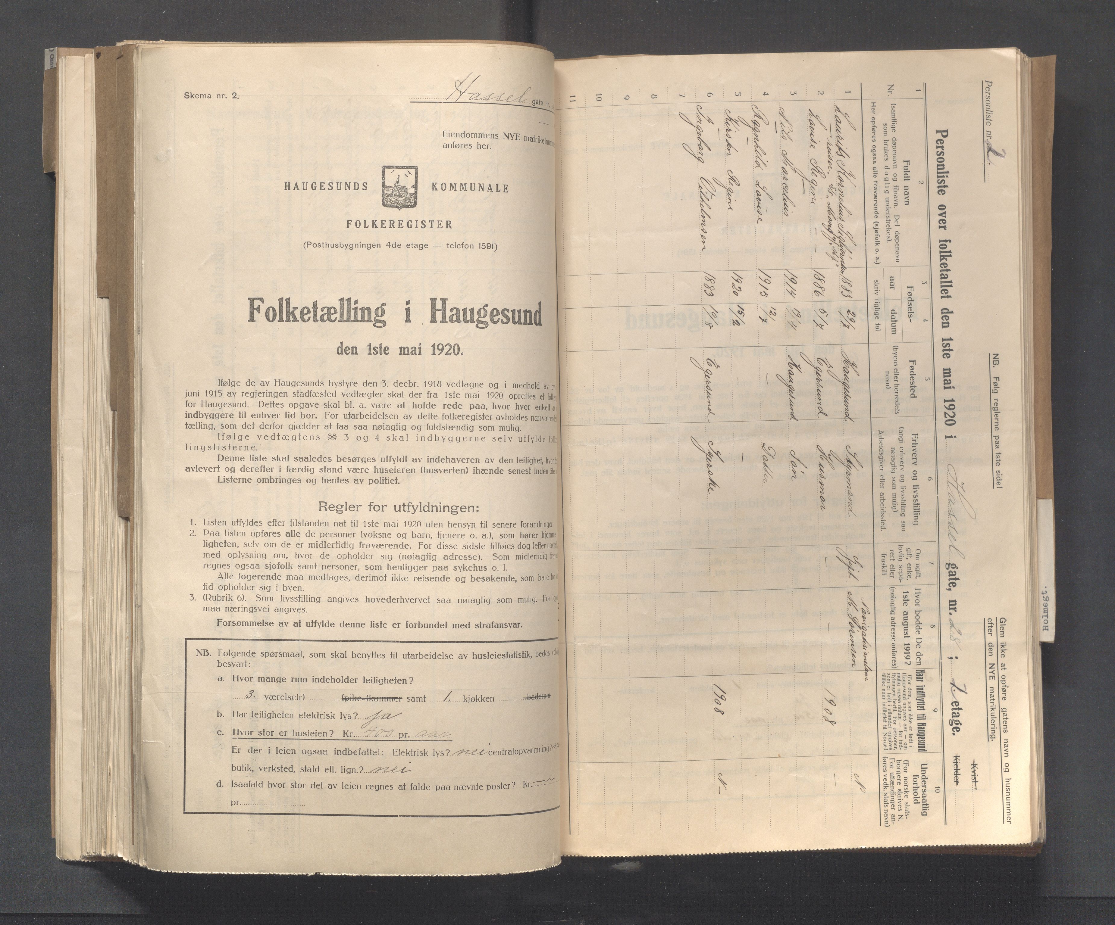 IKAR, Local census 1.5.1920 for Haugesund, 1920, p. 5736