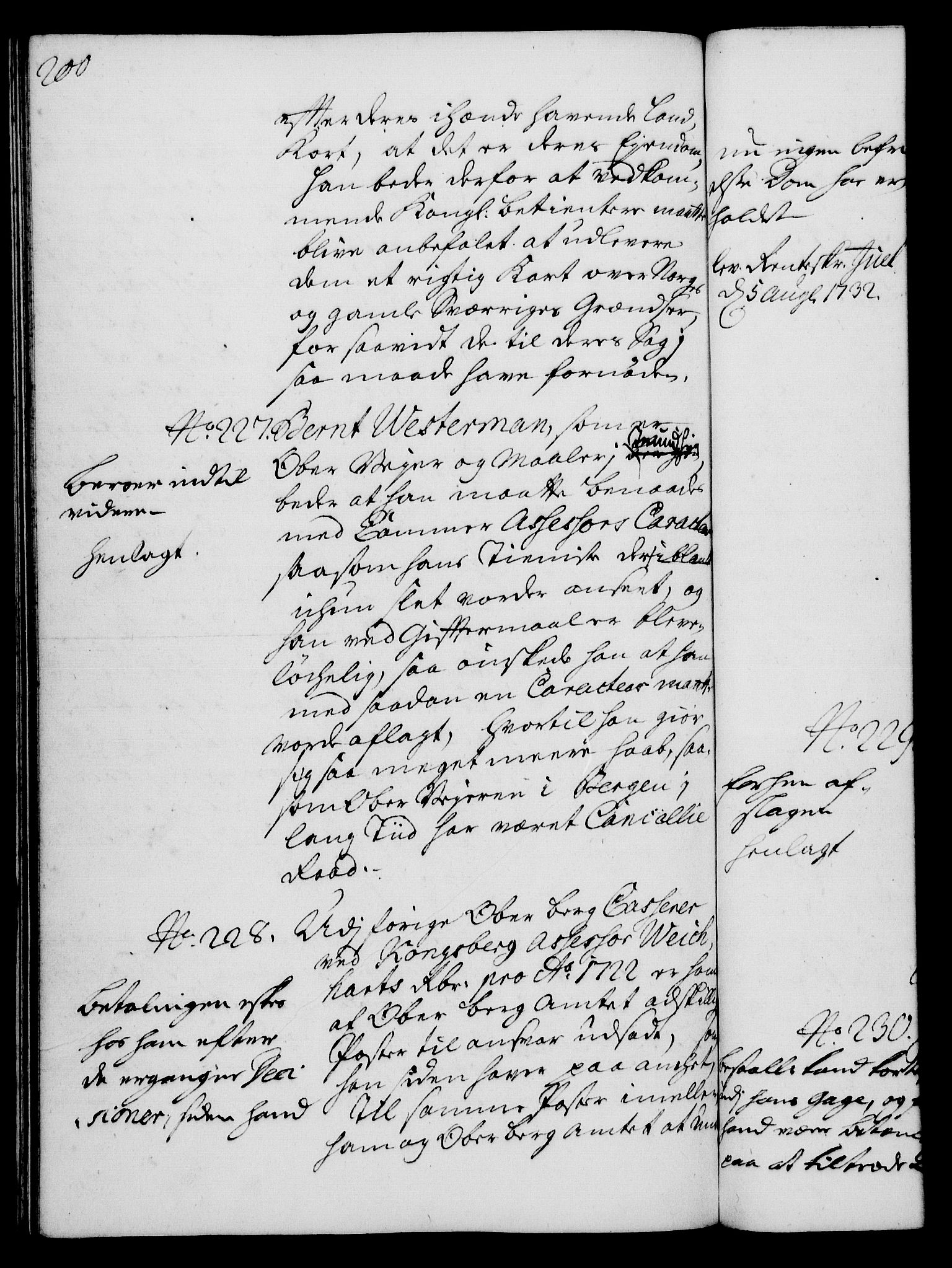 Rentekammeret, Kammerkanselliet, RA/EA-3111/G/Gh/Gha/L0014: Norsk ekstraktmemorialprotokoll. Merket RK 53.59, 1731-1732, p. 200