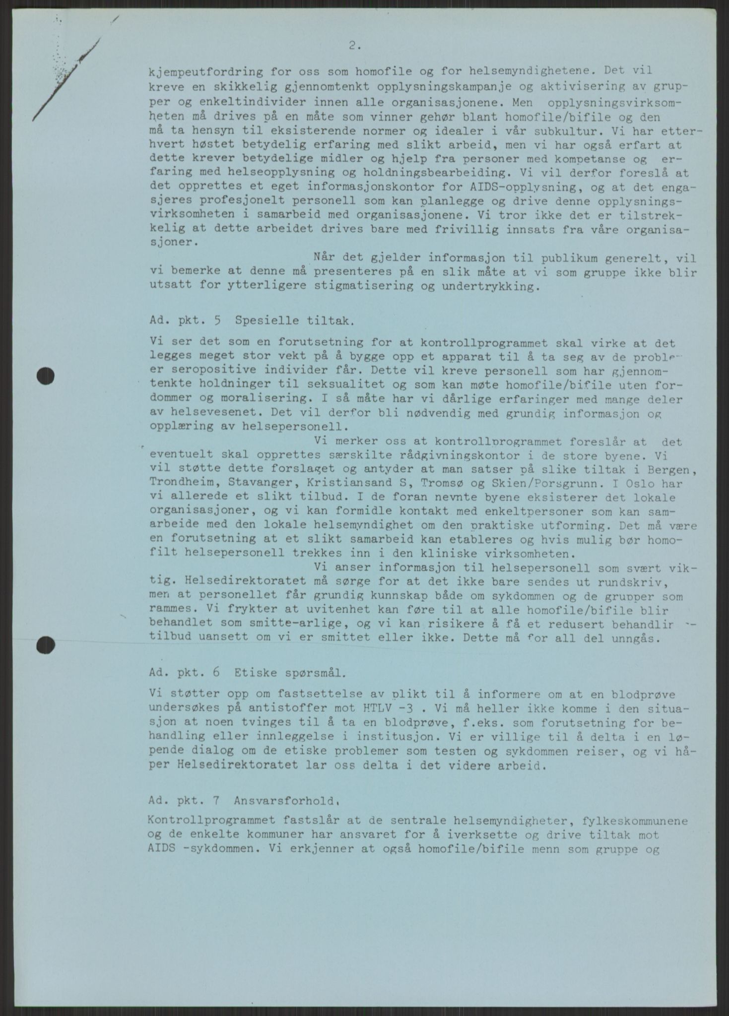 Det Norske Forbundet av 1948/Landsforeningen for Lesbisk og Homofil Frigjøring, AV/RA-PA-1216/D/Db/L0001: Aids, 1983-1987, p. 1097