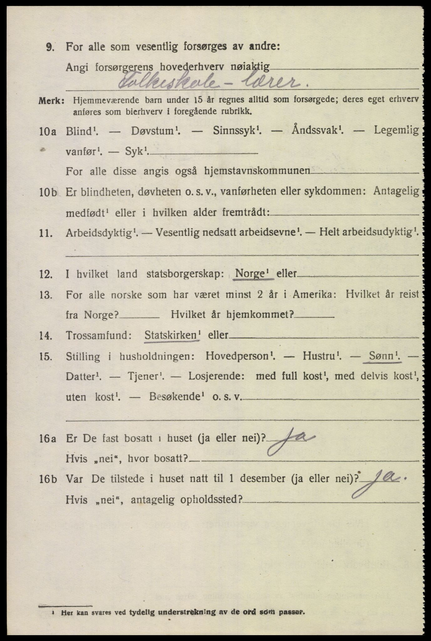 SAK, 1920 census for Sør-Audnedal, 1920, p. 3474