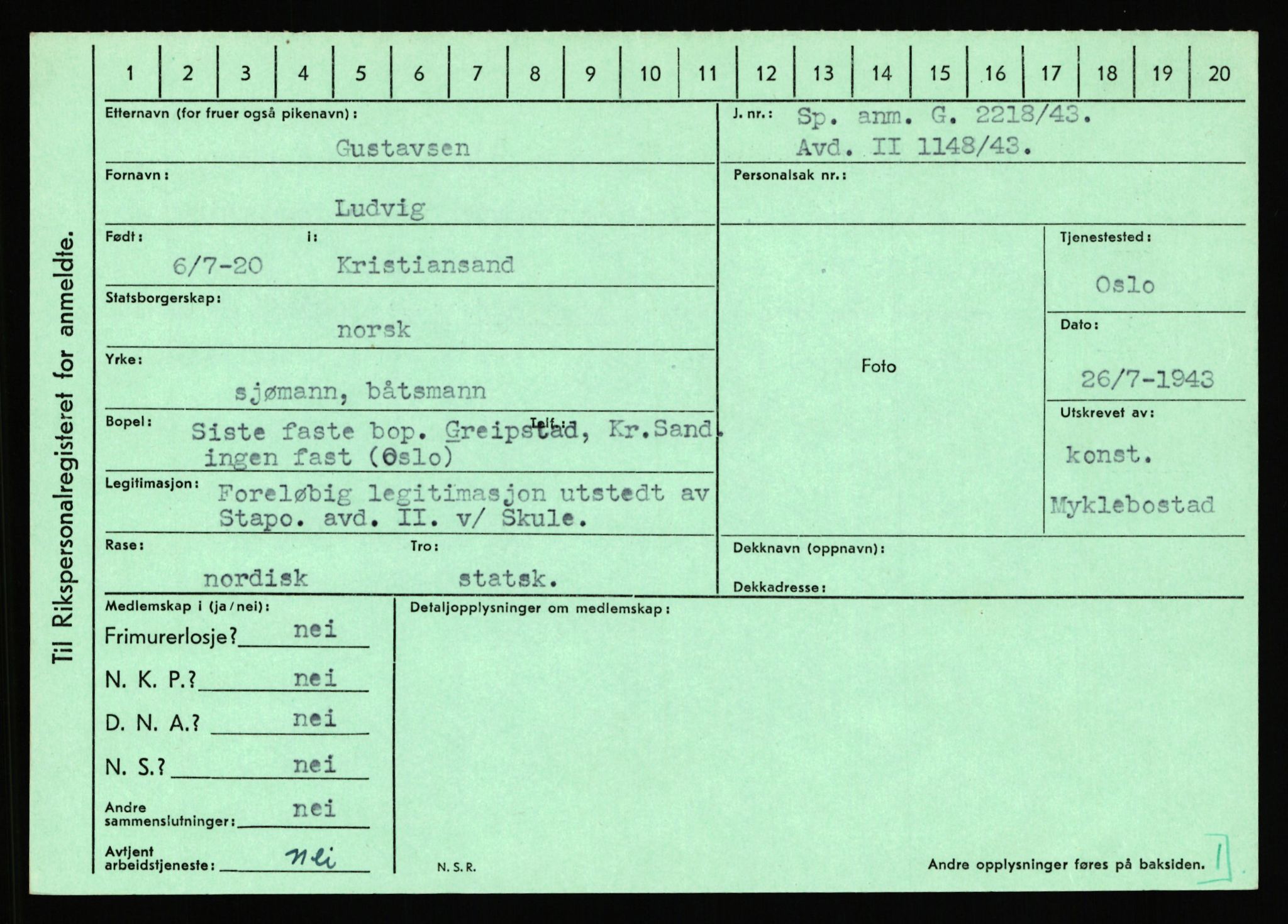 Statspolitiet - Hovedkontoret / Osloavdelingen, AV/RA-S-1329/C/Ca/L0005: Furali - Hamula, 1943-1945, p. 3292