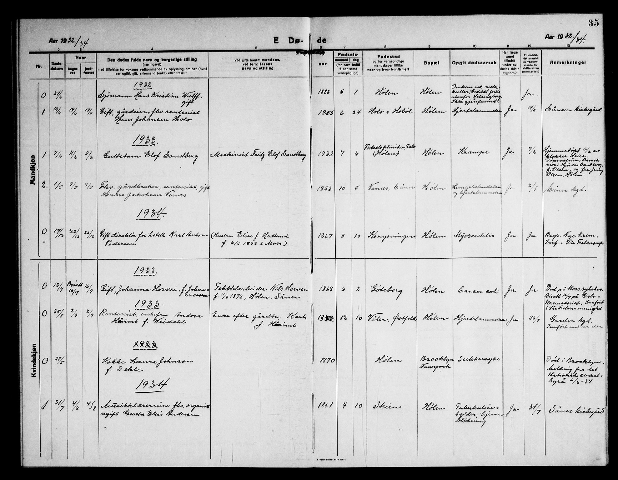 Vestby prestekontor Kirkebøker, SAO/A-10893/G/Gc/L0006: Parish register (copy) no. III 6, 1915-1946, p. 35