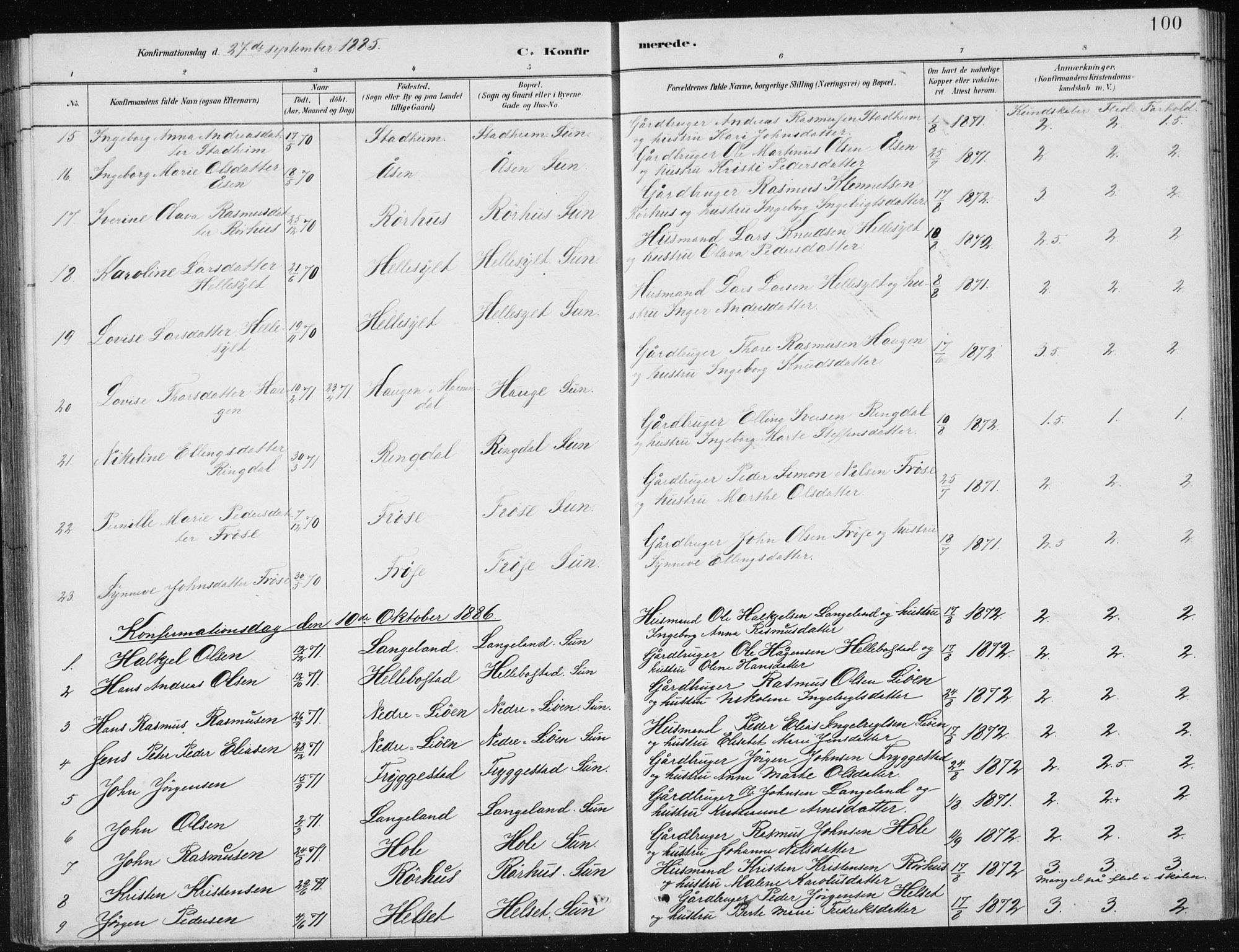 Ministerialprotokoller, klokkerbøker og fødselsregistre - Møre og Romsdal, SAT/A-1454/517/L0230: Parish register (copy) no. 517C03, 1879-1912, p. 100