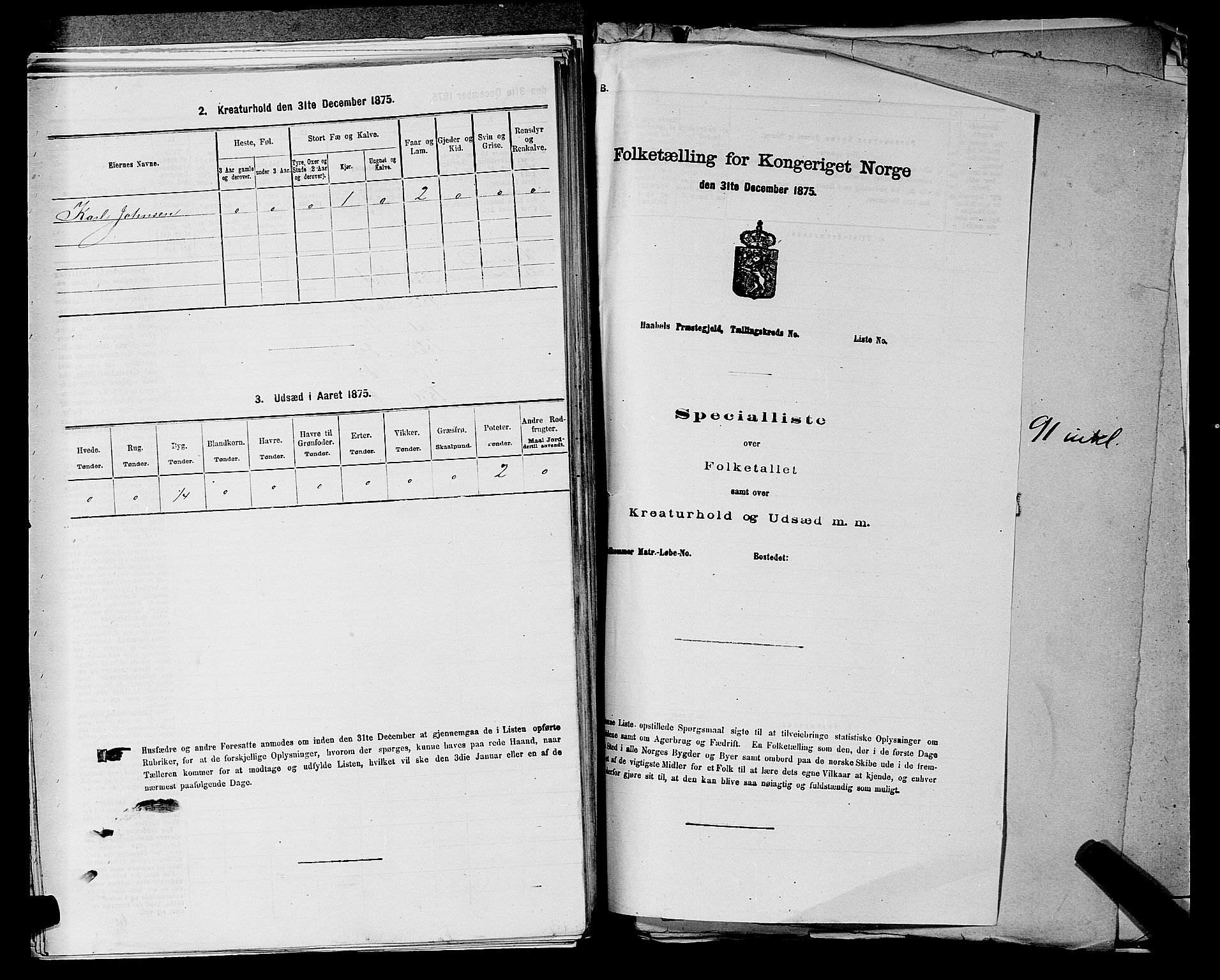 SAKO, 1875 census for 0713P Sande, 1875, p. 275