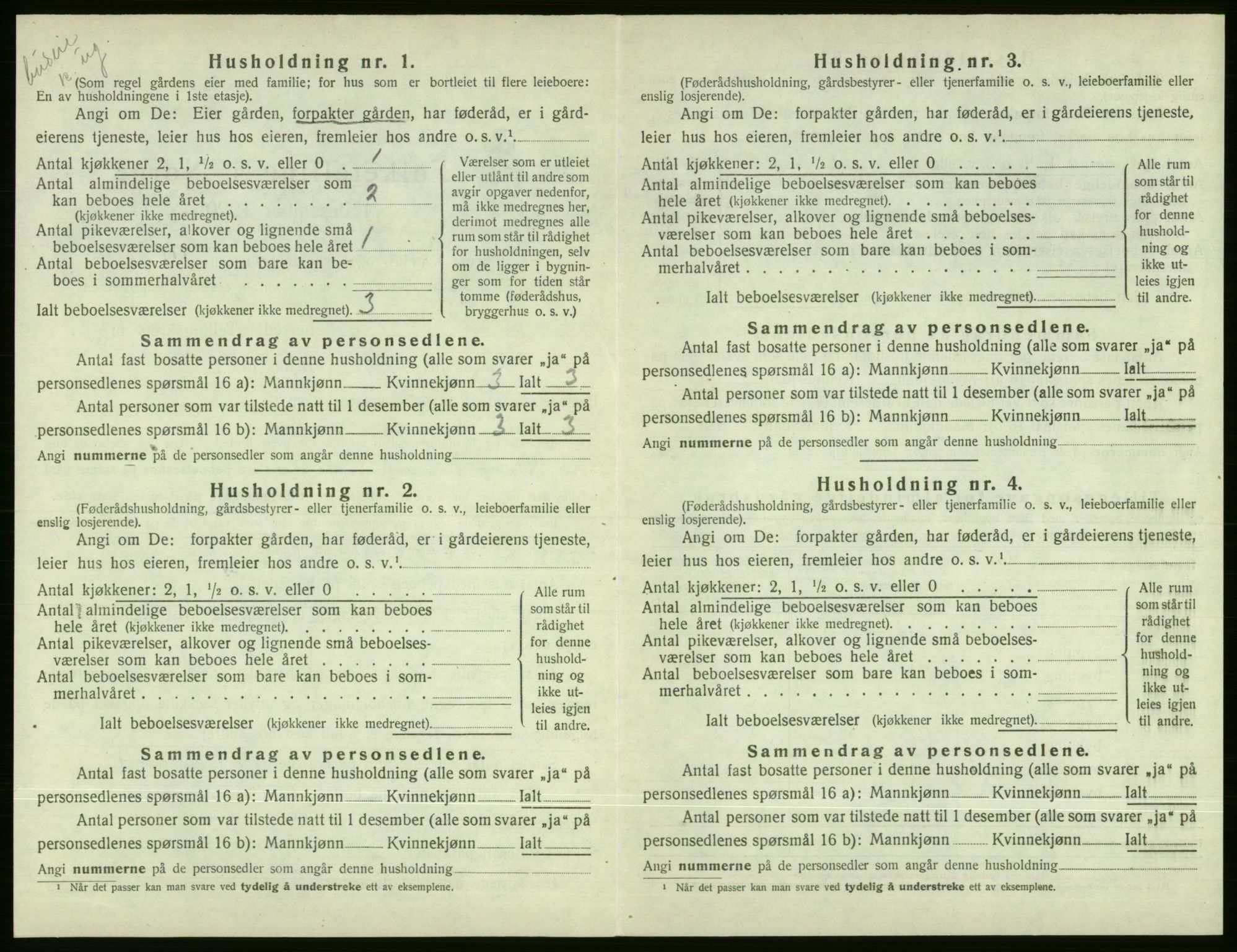 SAB, 1920 census for Voss, 1920, p. 2032