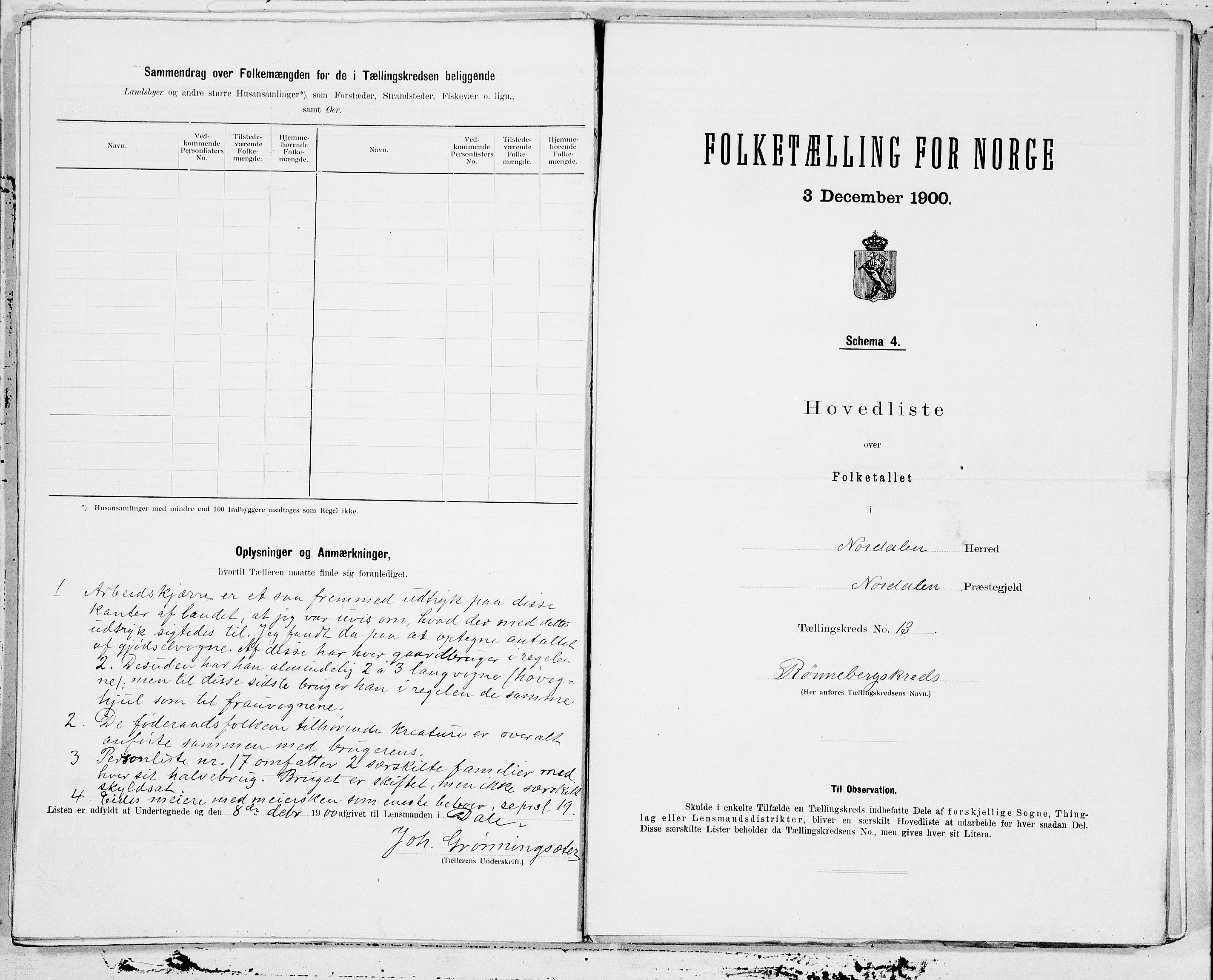 SAT, 1900 census for Norddal, 1900, p. 26