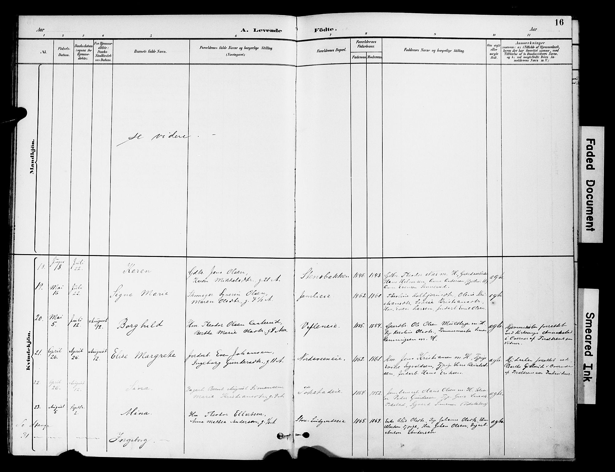 Stange prestekontor, AV/SAH-PREST-002/K/L0021: Parish register (official) no. 21, 1891-1902, p. 16