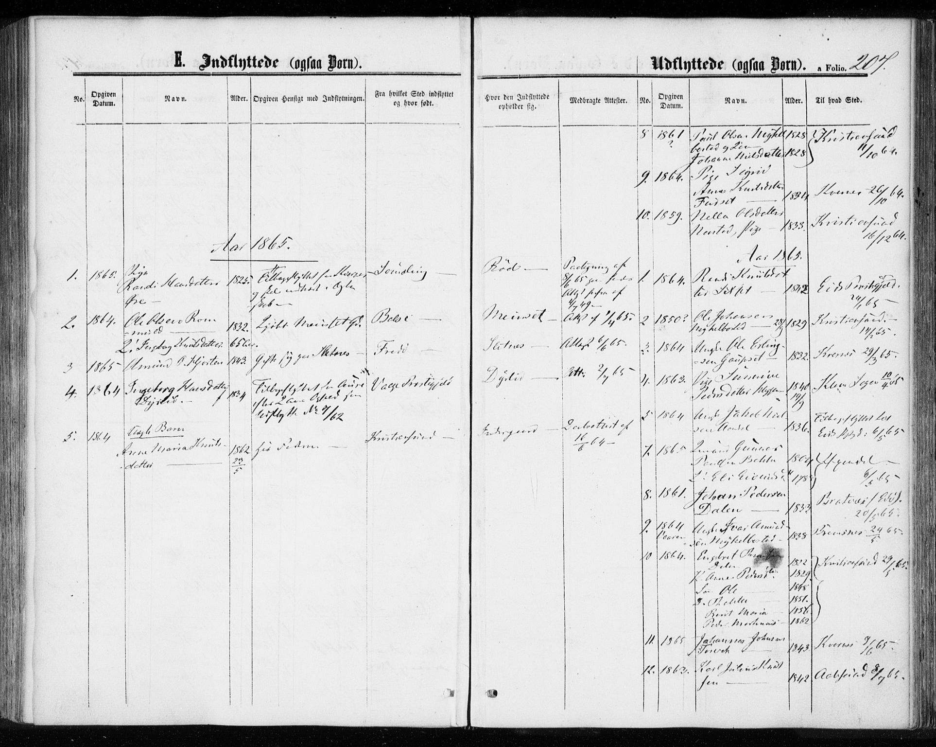Ministerialprotokoller, klokkerbøker og fødselsregistre - Møre og Romsdal, SAT/A-1454/584/L0965: Parish register (official) no. 584A05, 1857-1868, p. 207