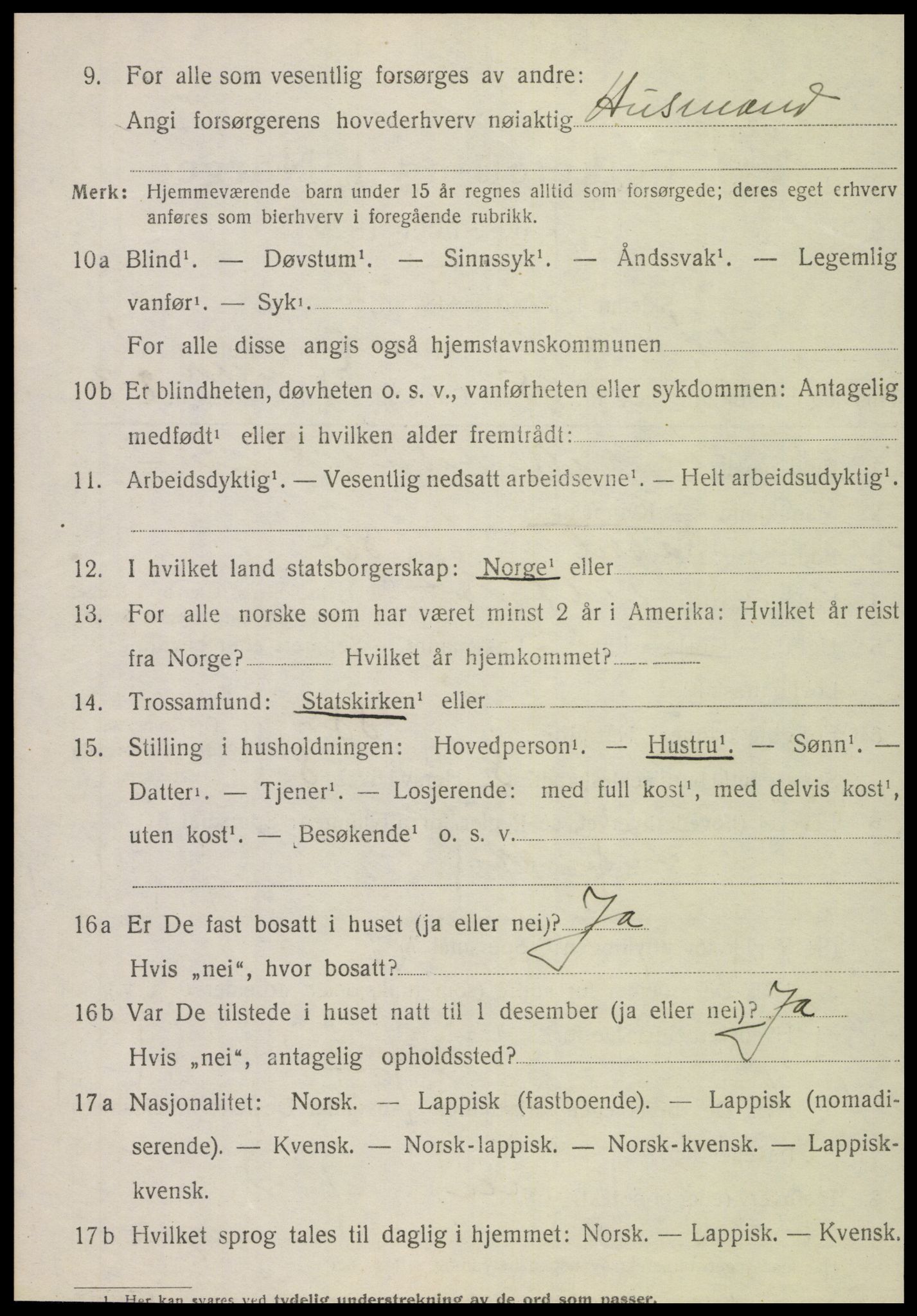 SAT, 1920 census for Brønnøy, 1920, p. 2313