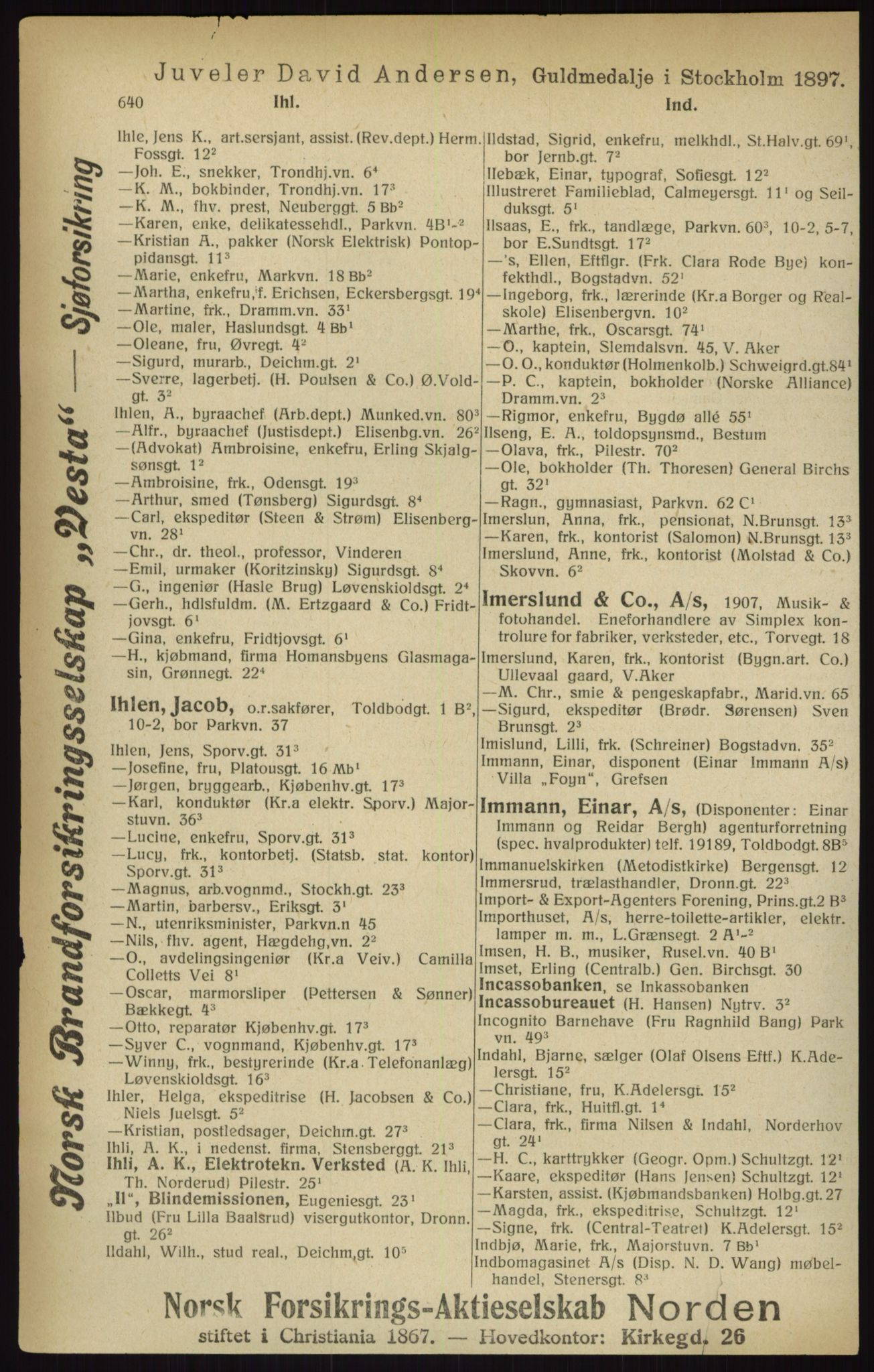 Kristiania/Oslo adressebok, PUBL/-, 1916, p. 640