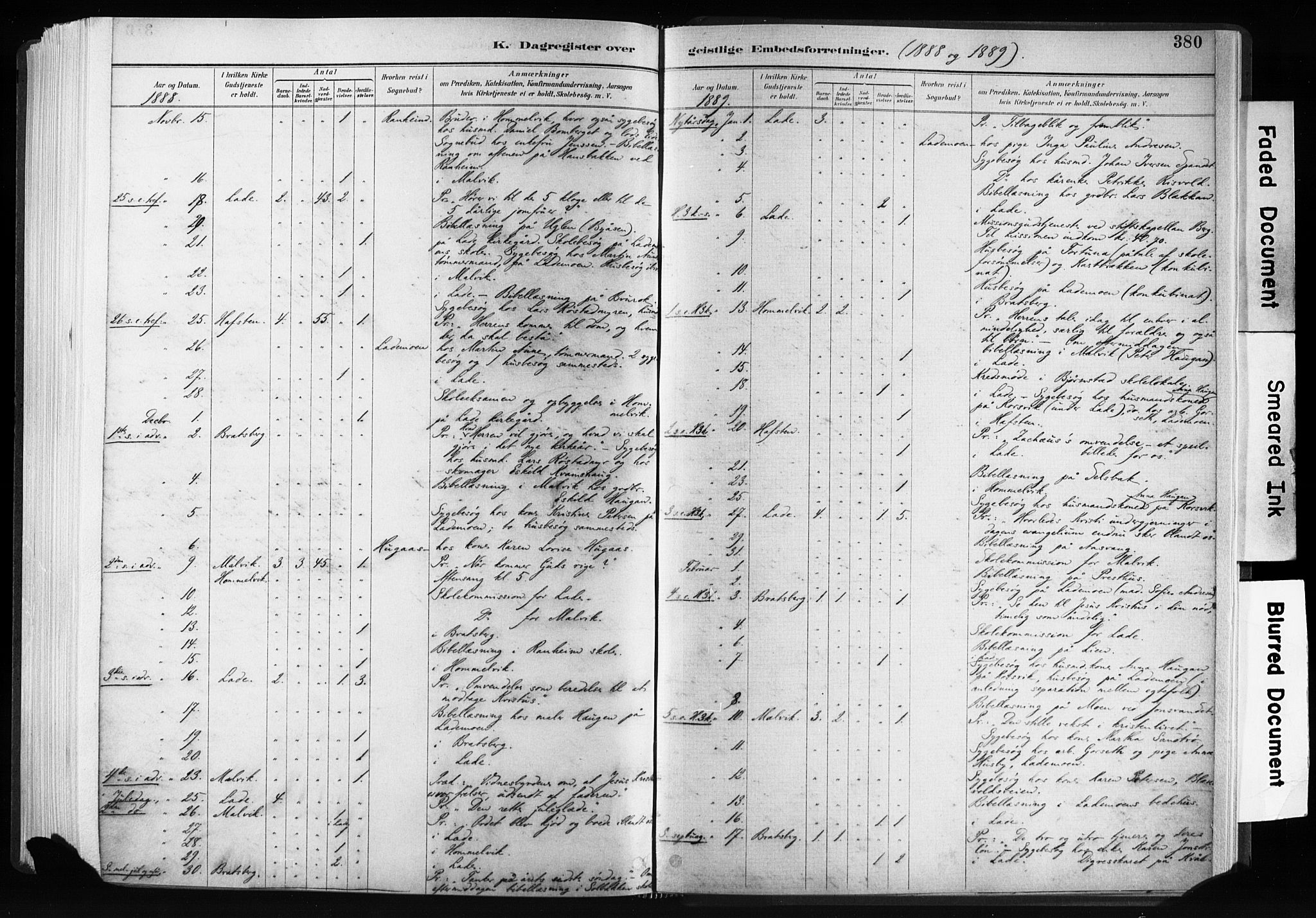 Ministerialprotokoller, klokkerbøker og fødselsregistre - Sør-Trøndelag, SAT/A-1456/606/L0300: Parish register (official) no. 606A15, 1886-1893, p. 380
